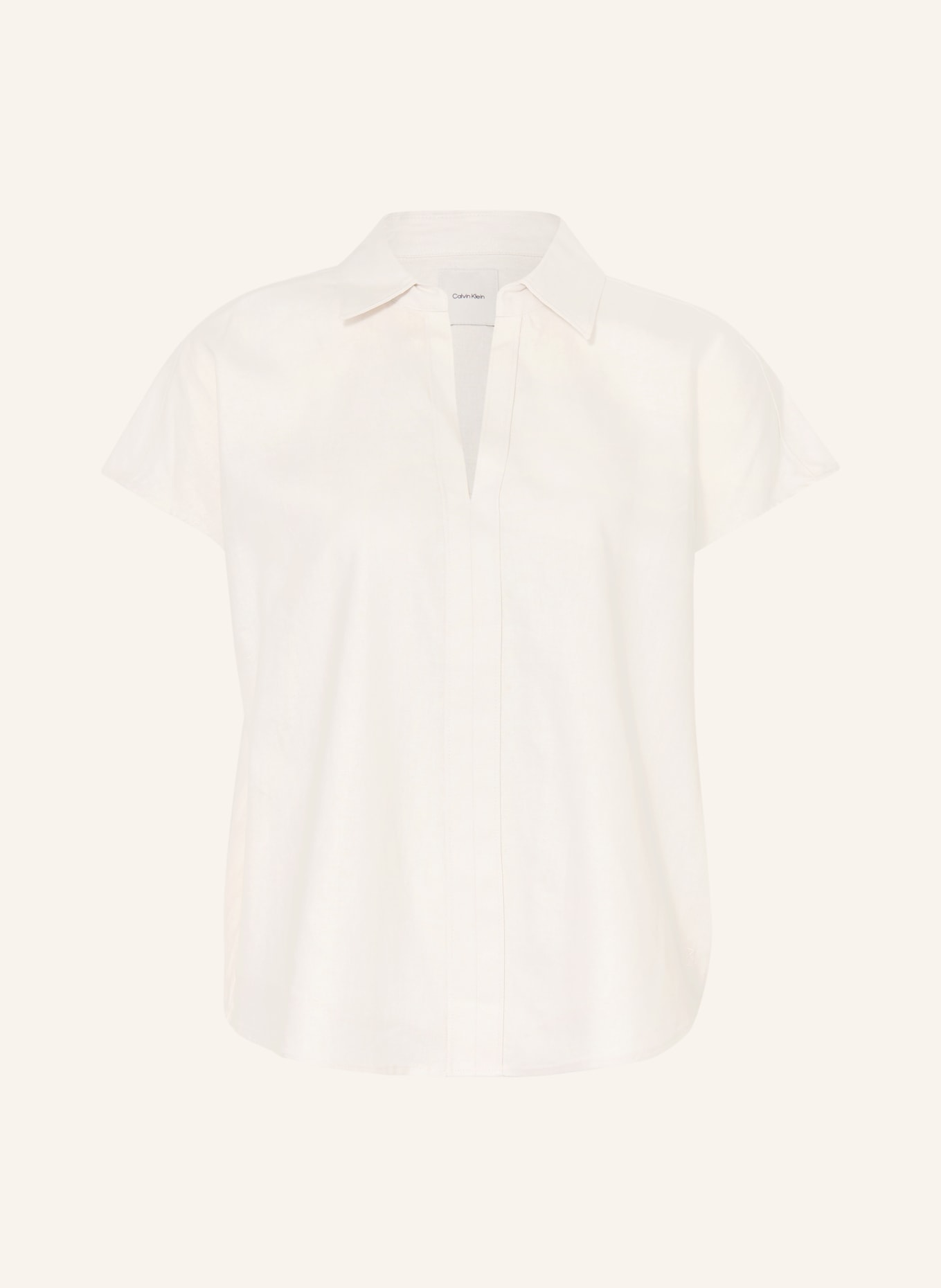 Calvin Klein Tričko s límečkem z lnu: REŽNÁ