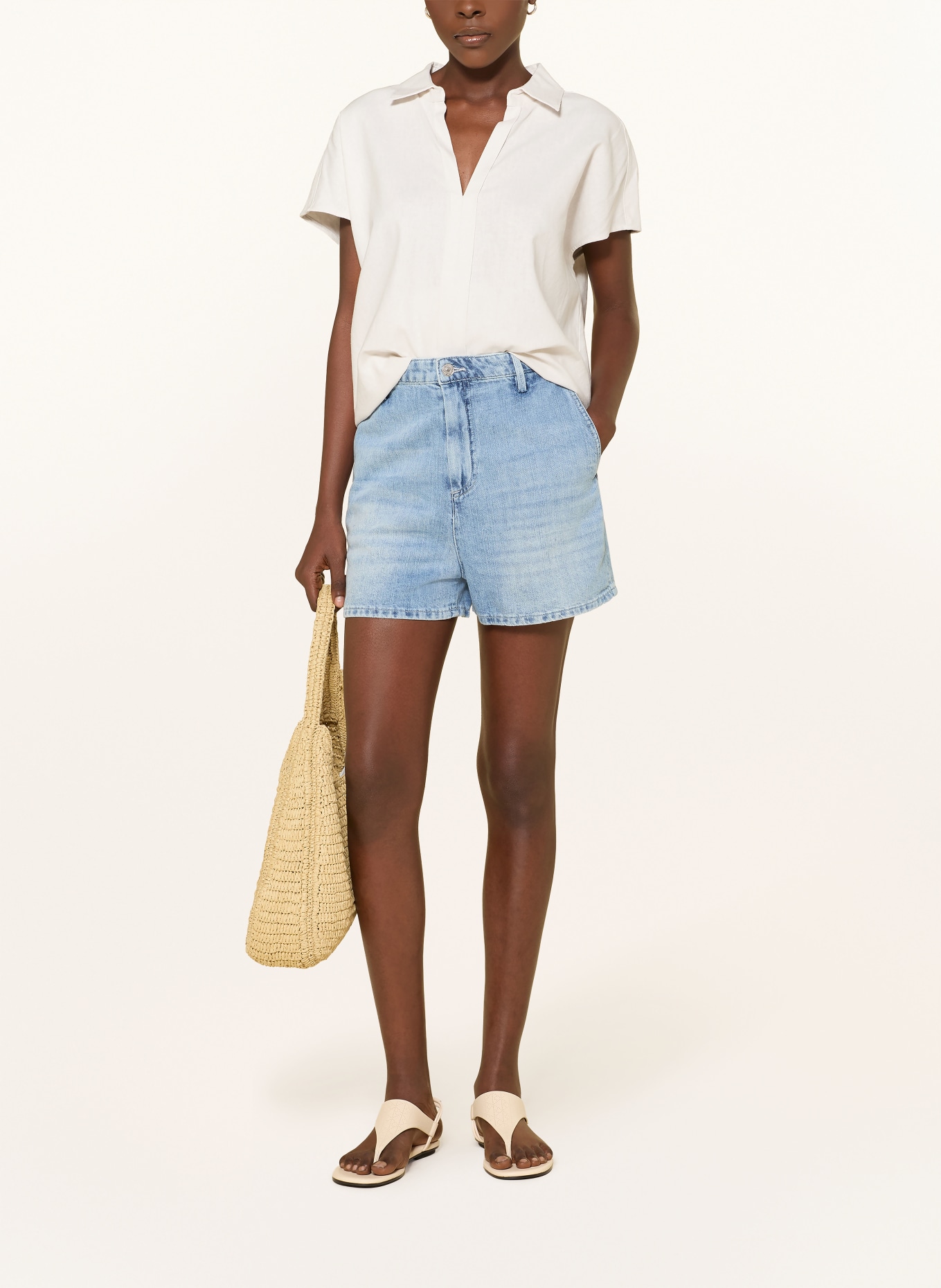 Calvin Klein Tričko s límečkem z lnu: REŽNÁ