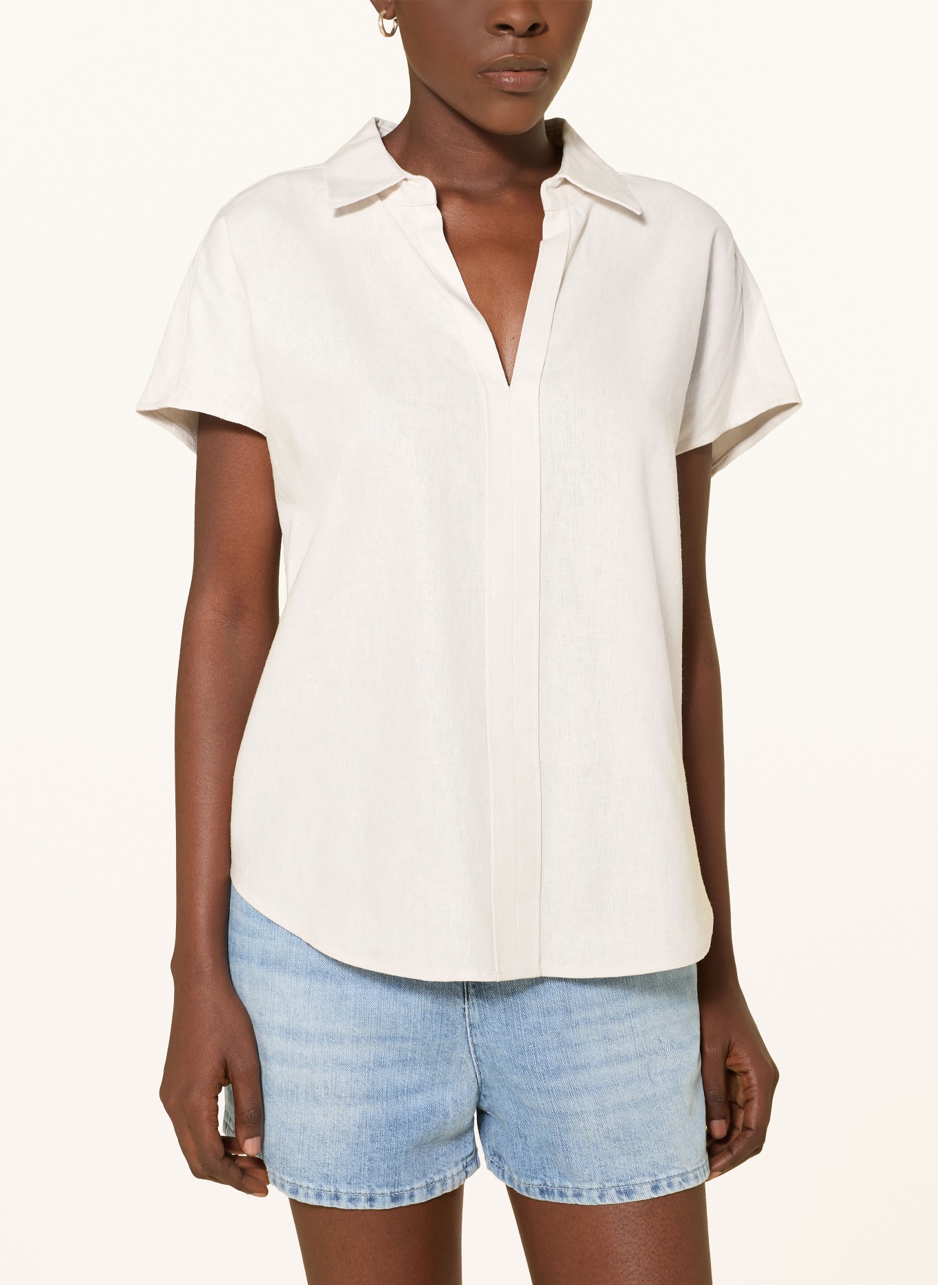 Calvin Klein Tričko s límečkem z lnu: REŽNÁ