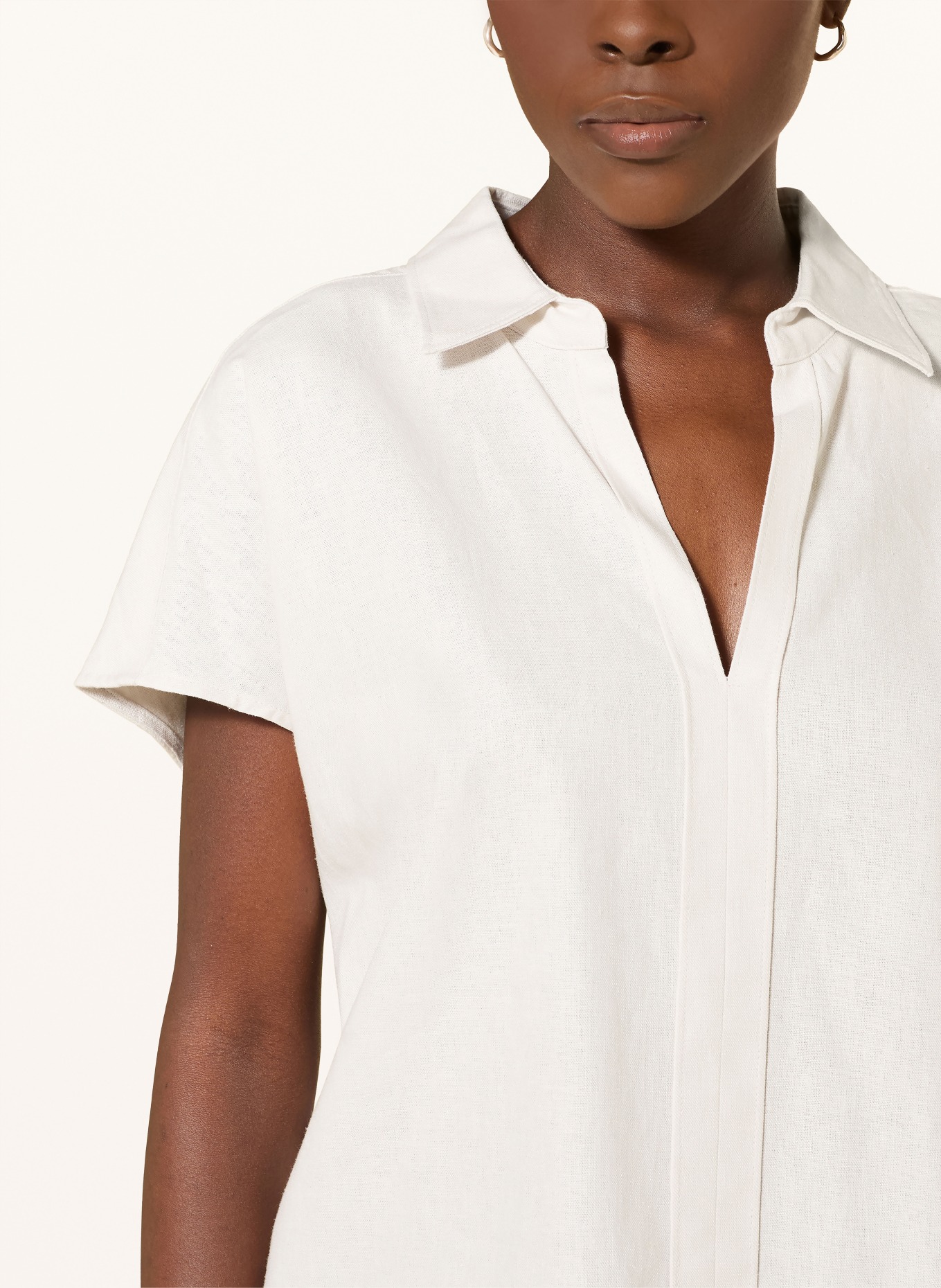 Calvin Klein Tričko s límečkem z lnu: REŽNÁ