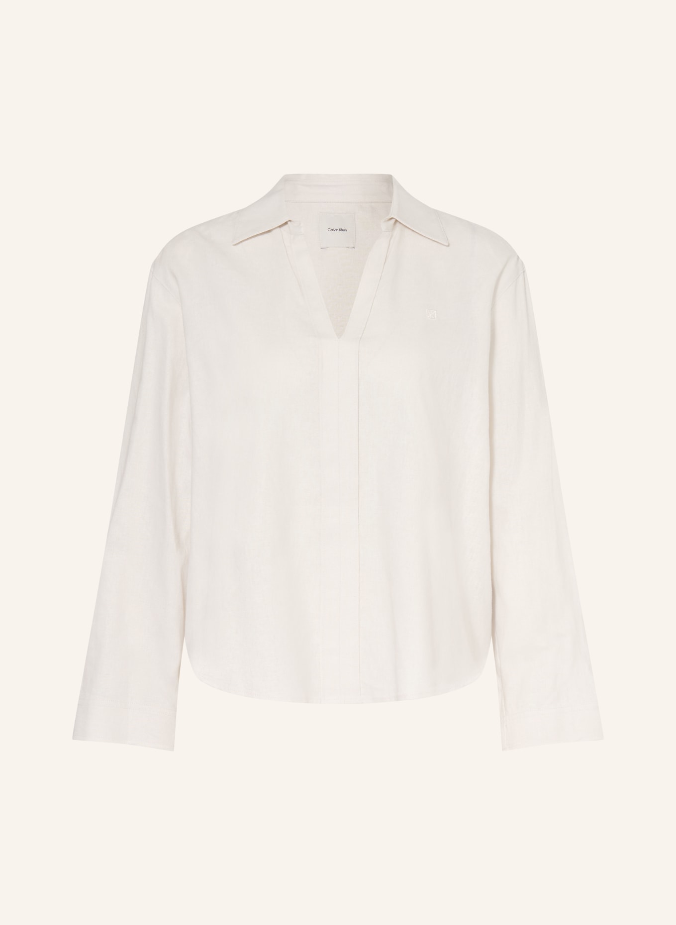 Calvin Klein Blusenshirt mit Leinen: ECRU