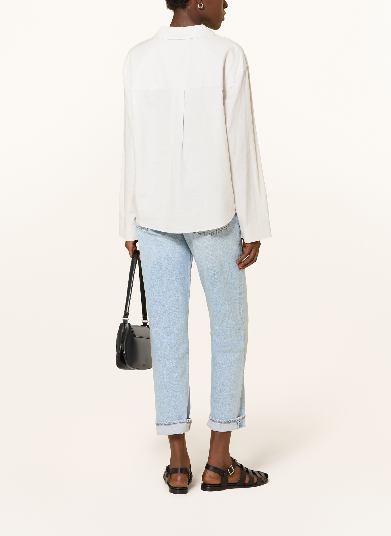 Calvin Klein Blusenshirt mit Leinen: ECRU