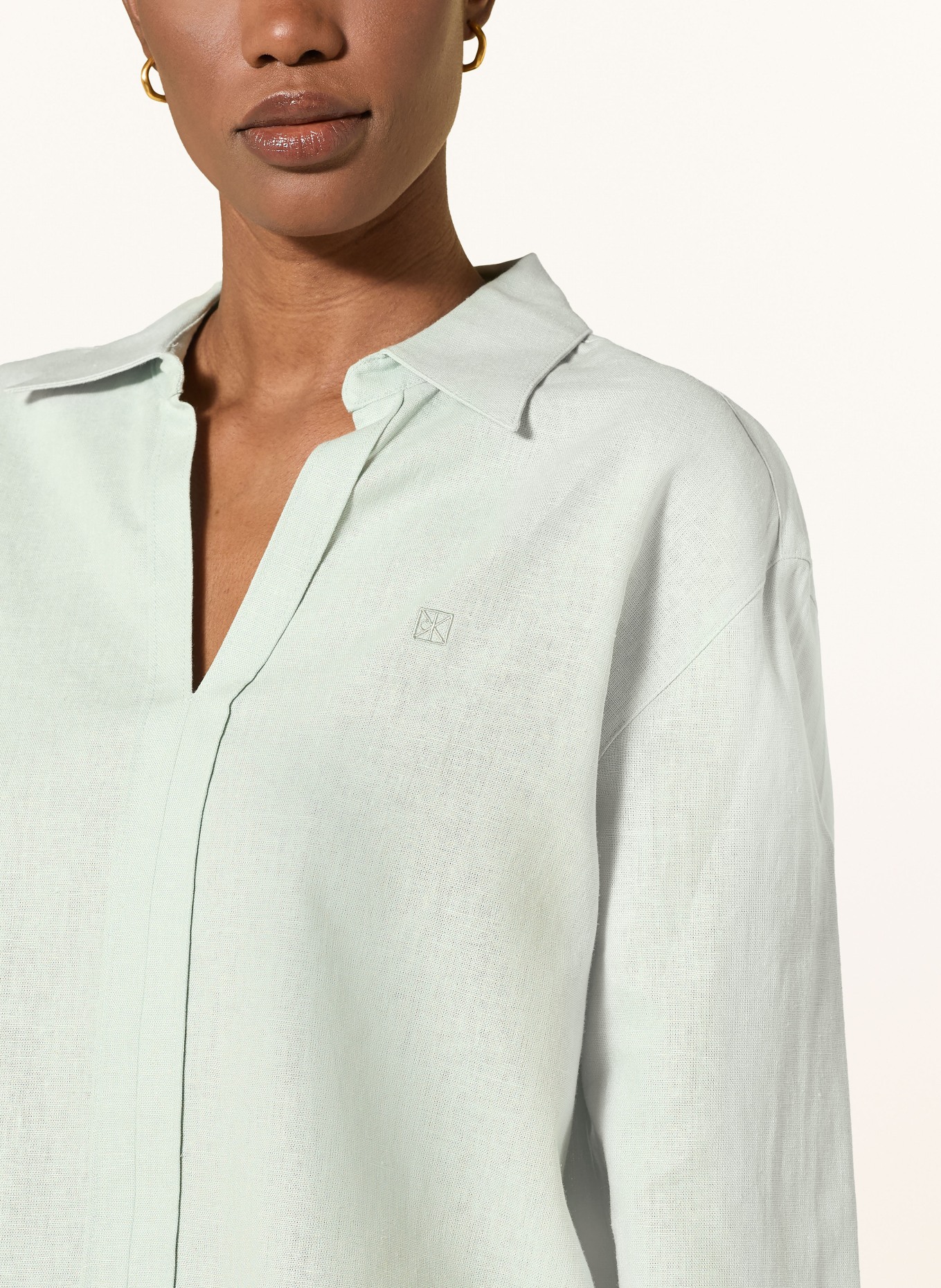 Calvin Klein Chemisier en lin: MENTHE