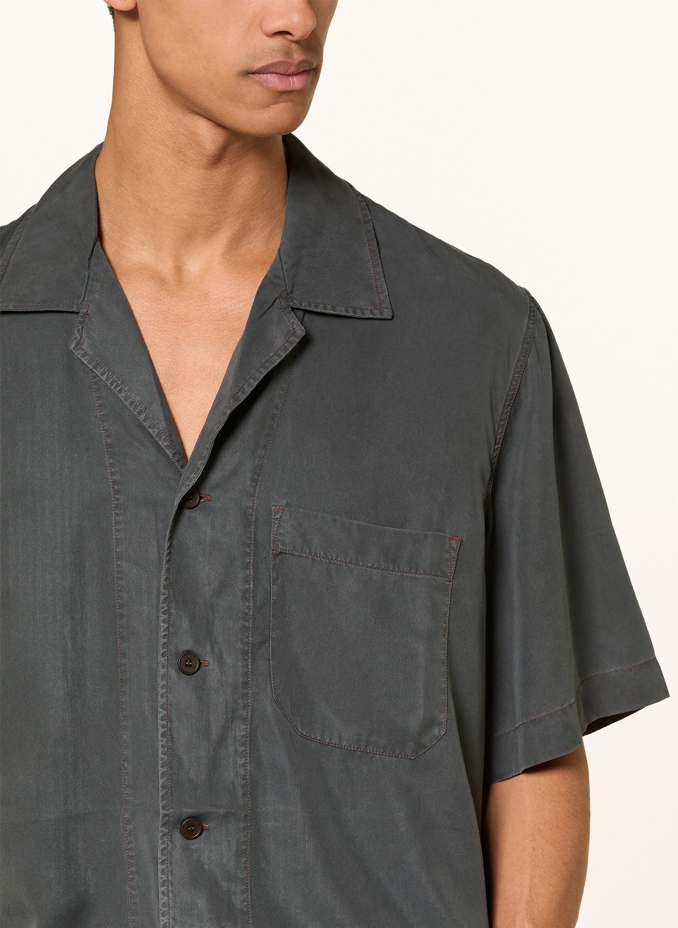 CDLP Koszula wypoczynkowa o regularnym kroju: CIEMNOZIELONY