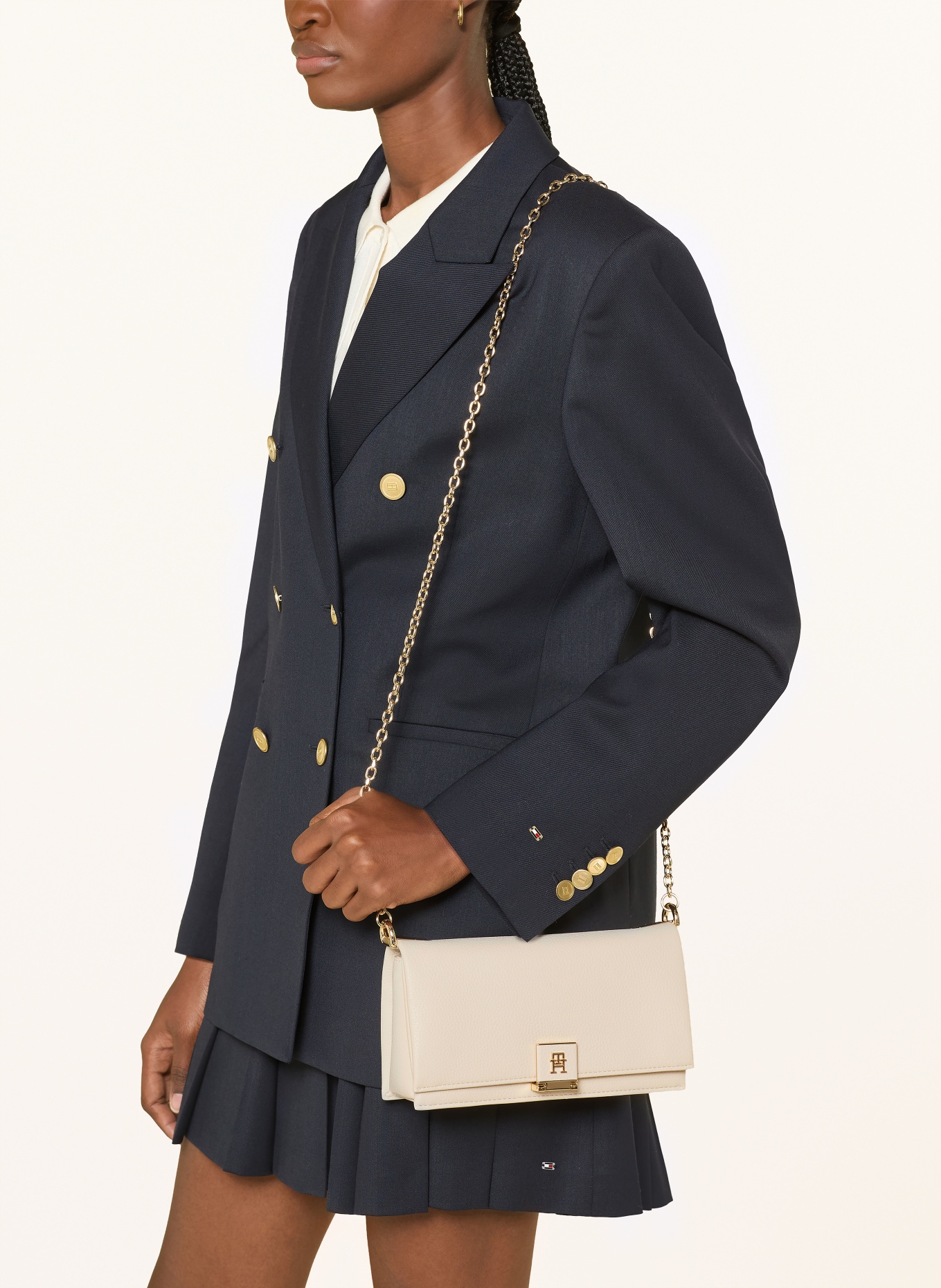 TOMMY HILFIGER schoudertas: CRÈME / GOUD