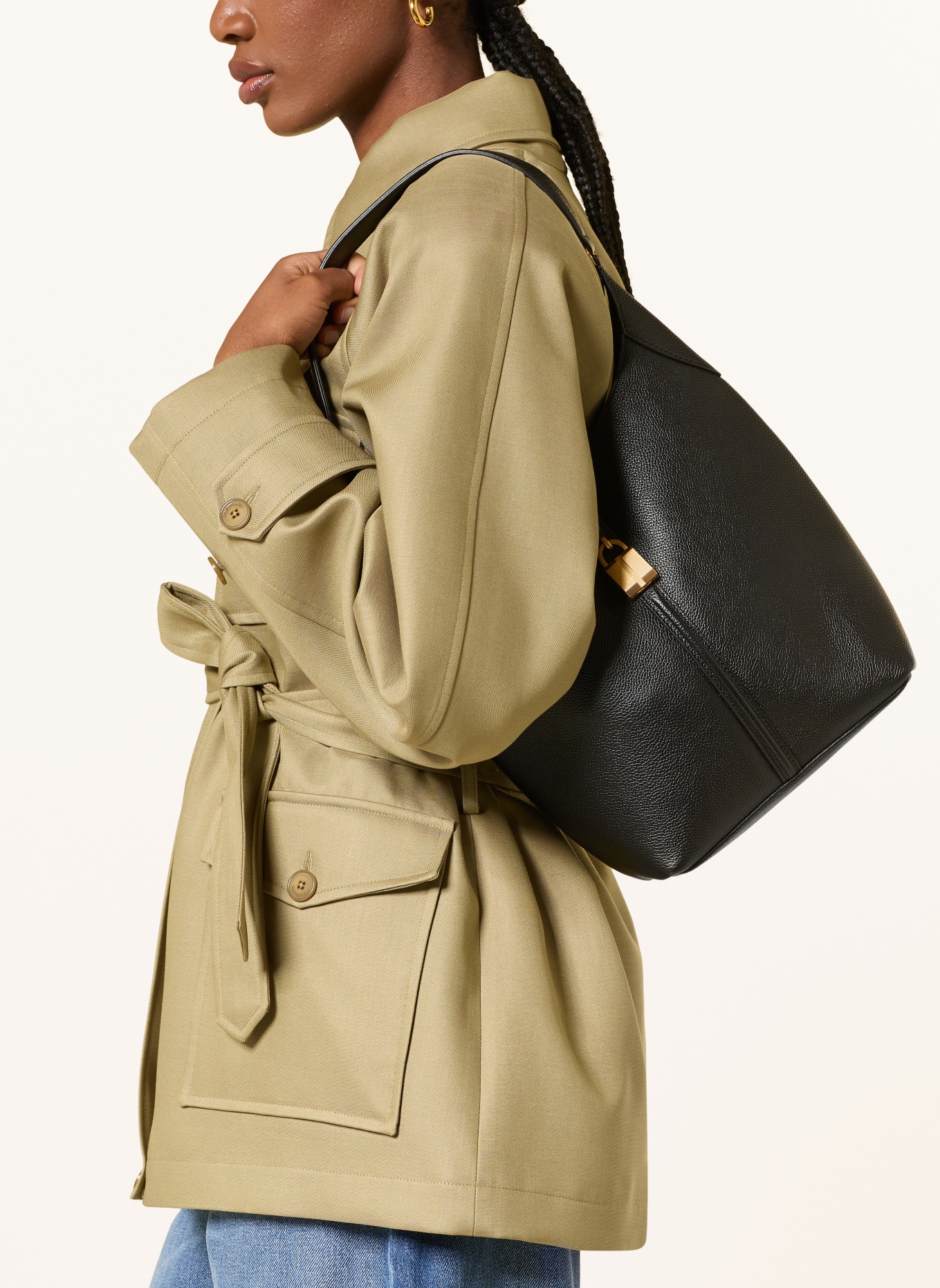 DEMELLIER Taška přes rameno THE SIENA: ČERNÁ