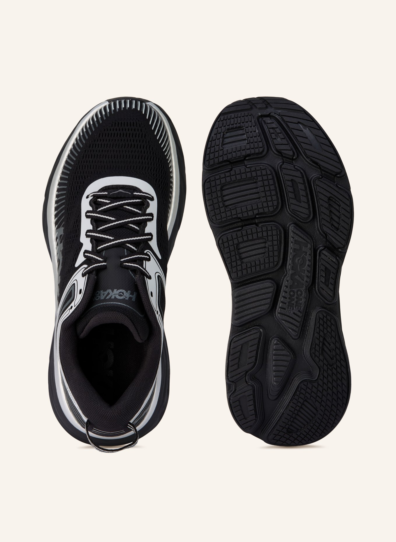 HOKA BONDI 7 Sneakers: BLACK / SILVER / GRAY