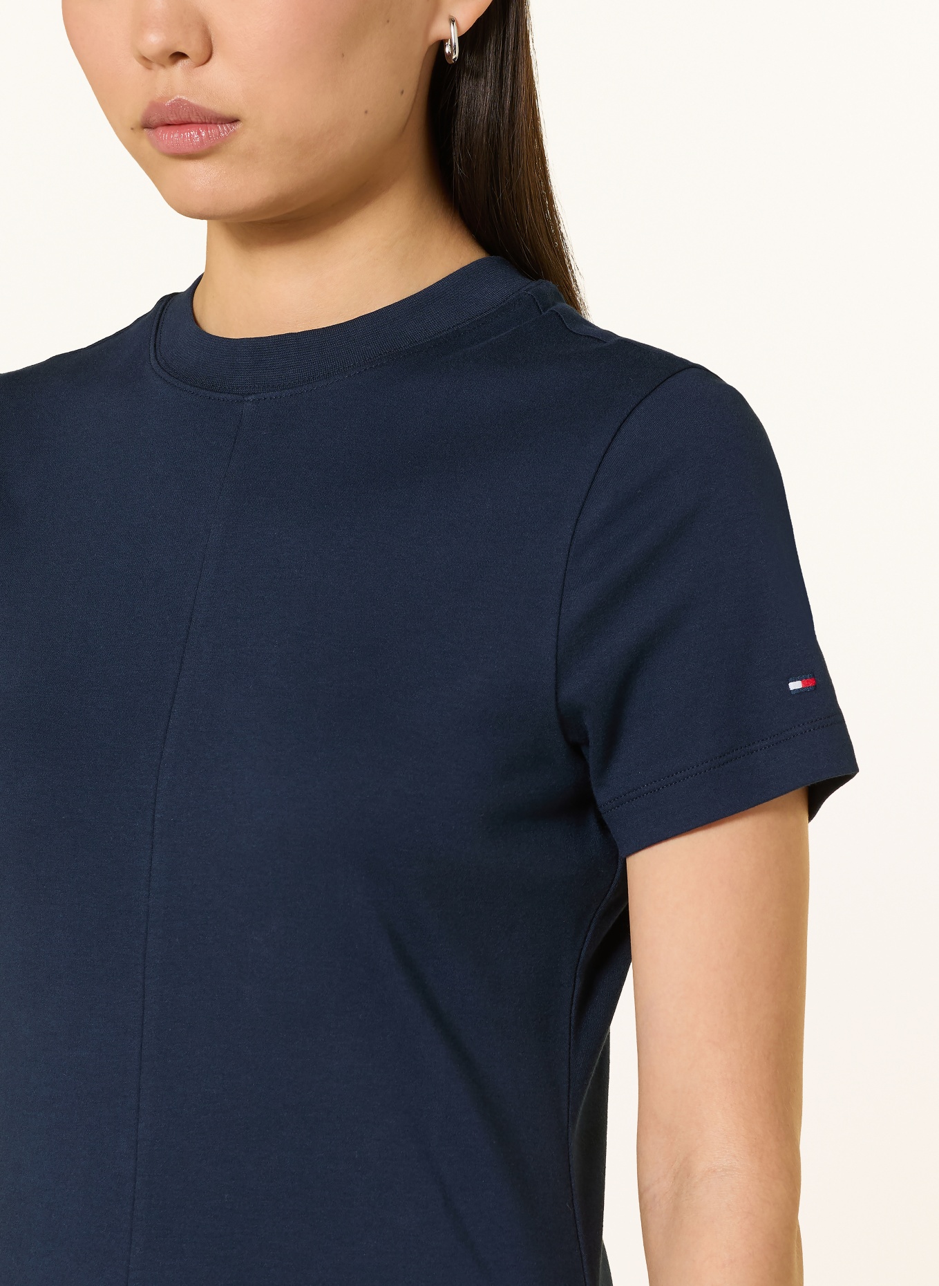 TOMMY HILFIGER Rochie INTERLOCK: ALBASTRU ÎNCHIS