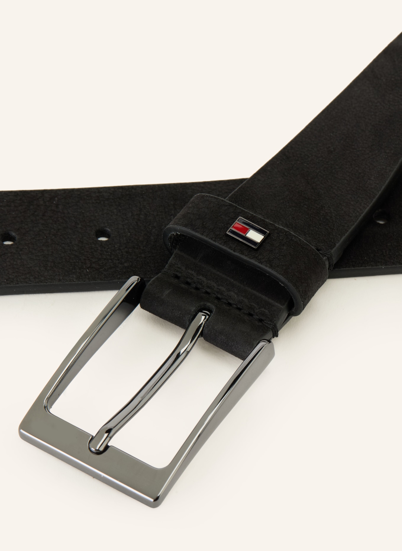 TOMMY HILFIGER LAYTON Leather Belt: BLACK