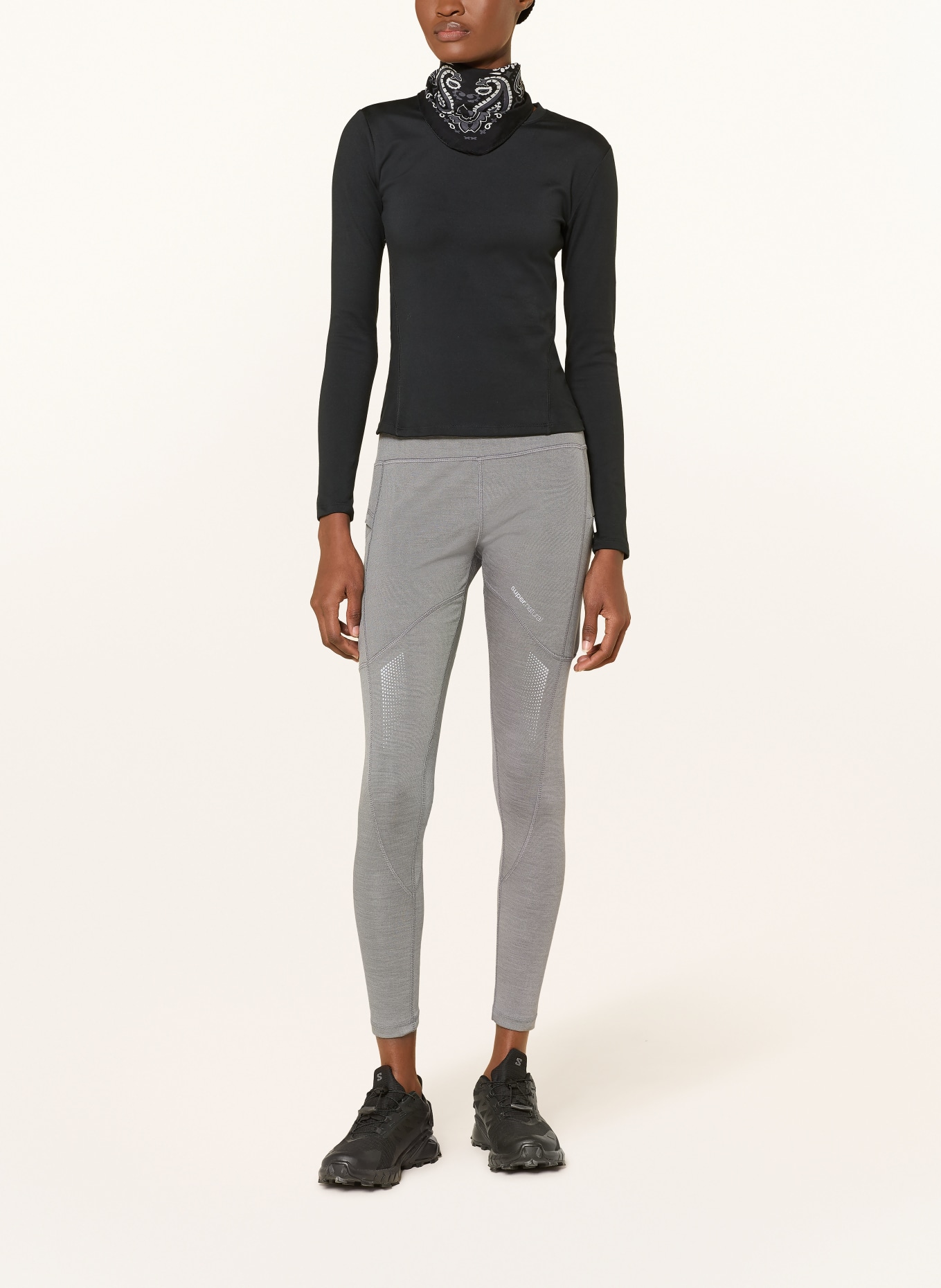 super.natural Tights ACTIVE LIGHTENING mit Merinowolle: GRAU
