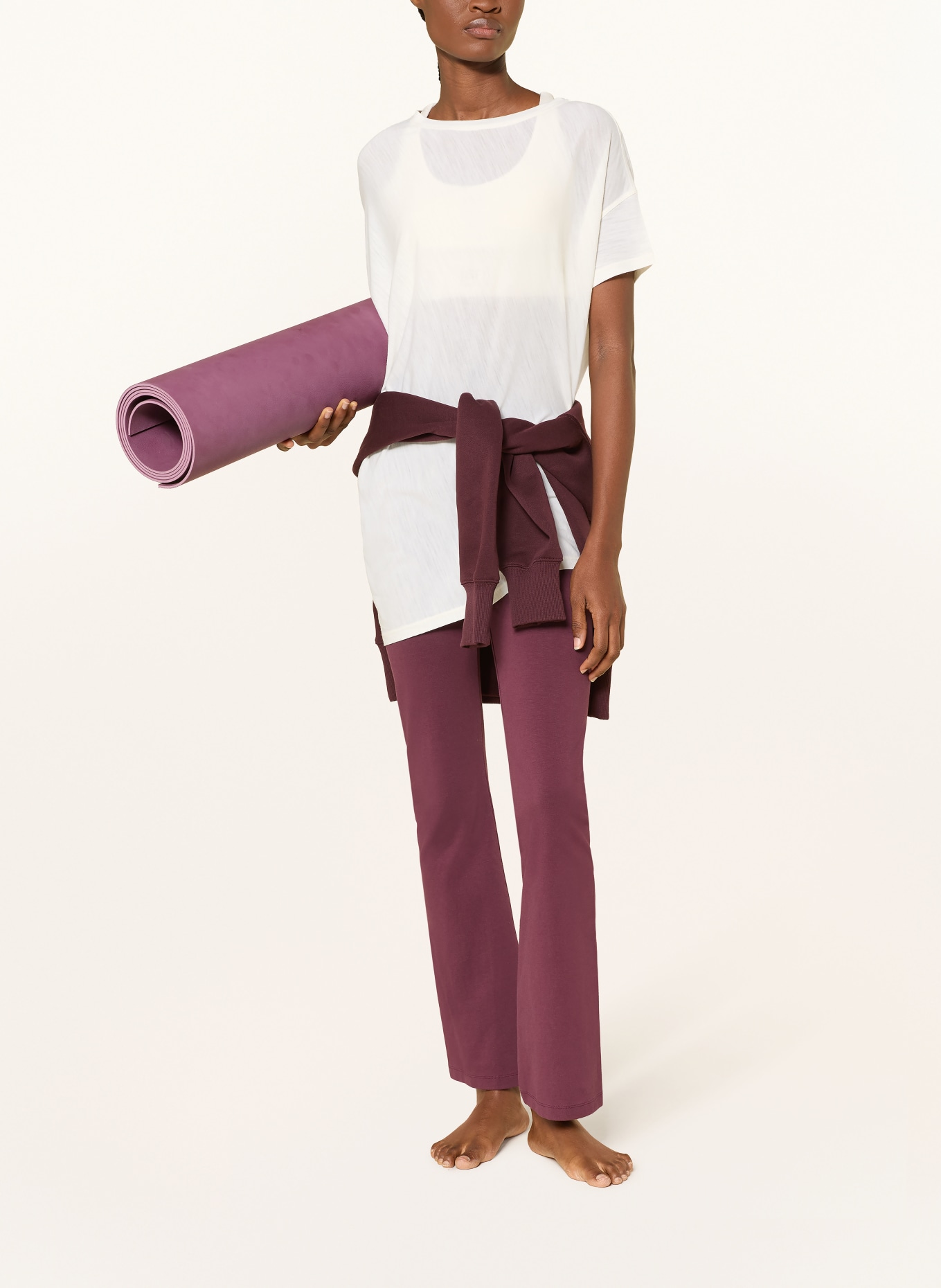 super.natural T-Shirt YOGA LOOSE mit Merinowolle: WEISS