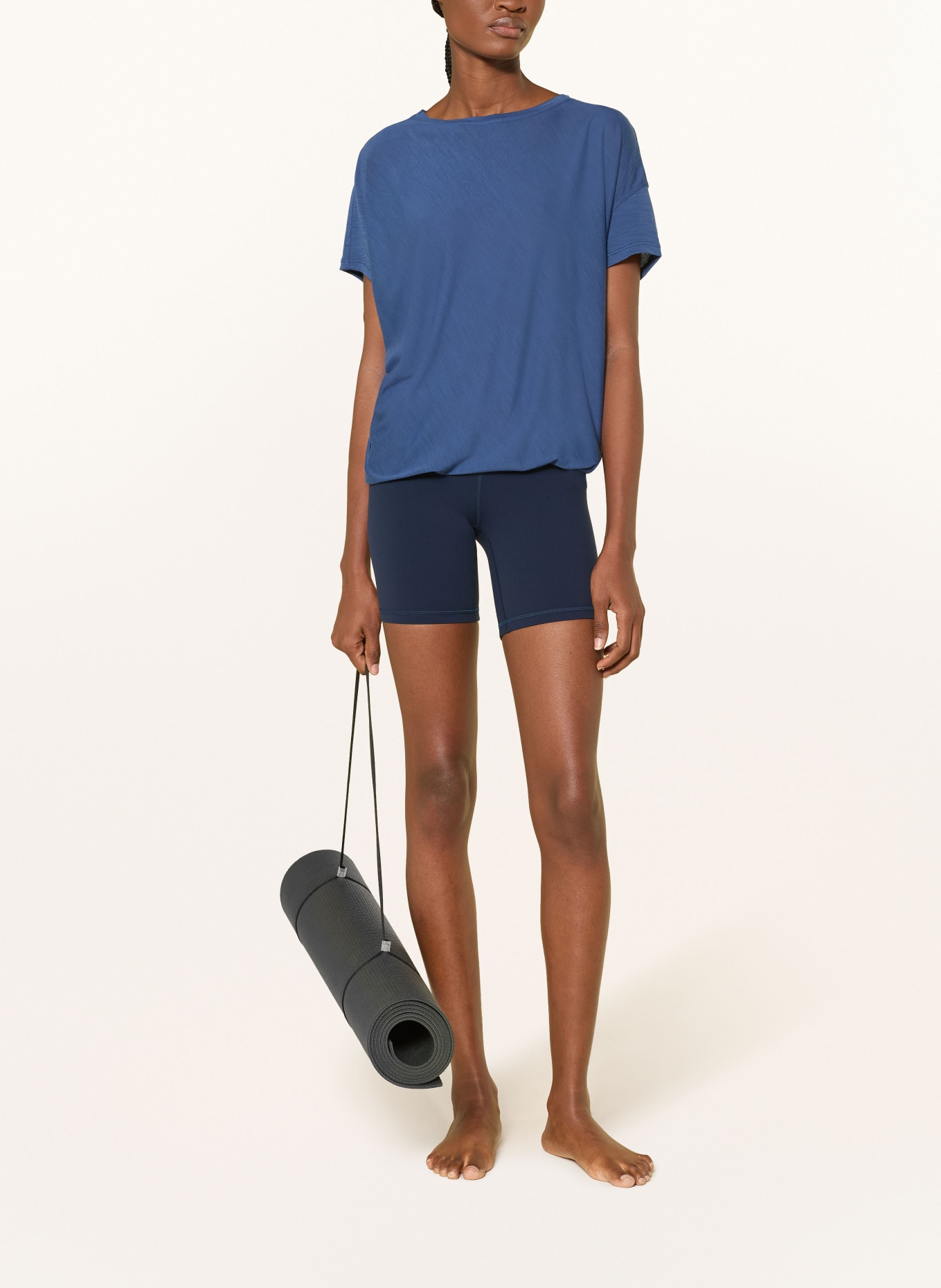 super.natural T-Shirt YOGA LOOSE mit Merinowolle: BLAU