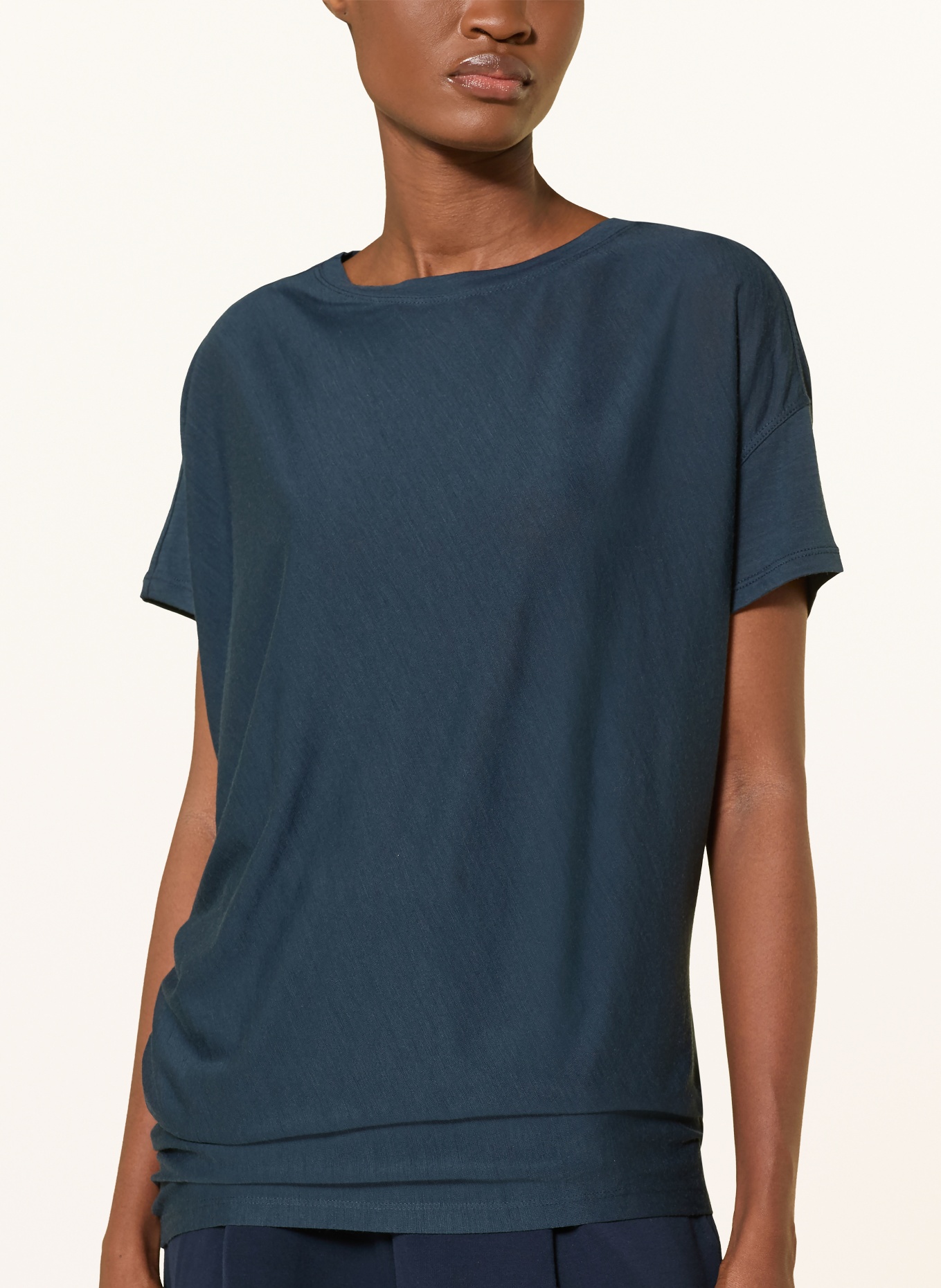 super.natural T-Shirt YOGA LOOSE mit Merinowolle: DUNKELBLAU
