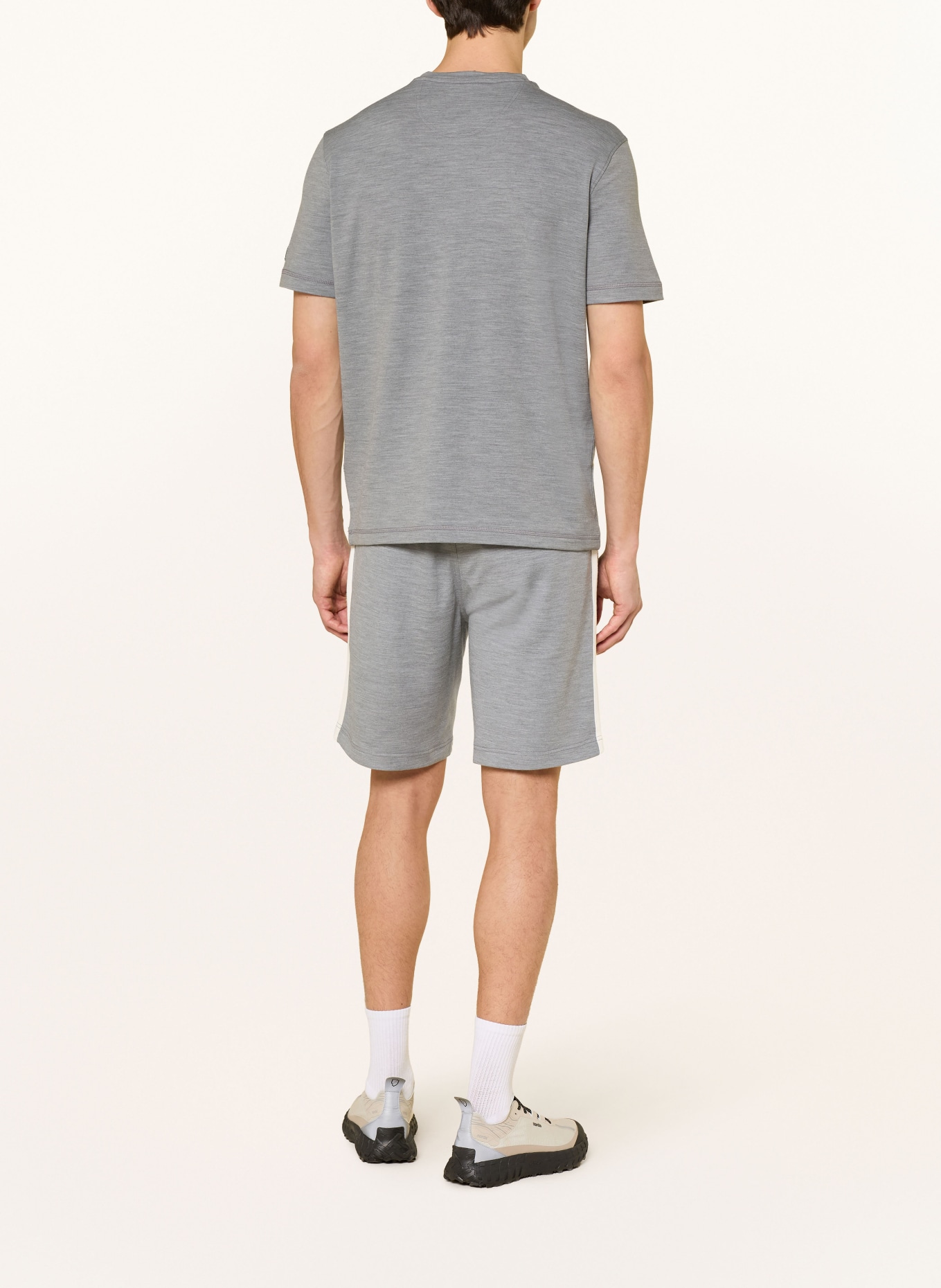 super.natural Szorty dresowe COLORADO z wełną merino: SZARY / KREMOWY