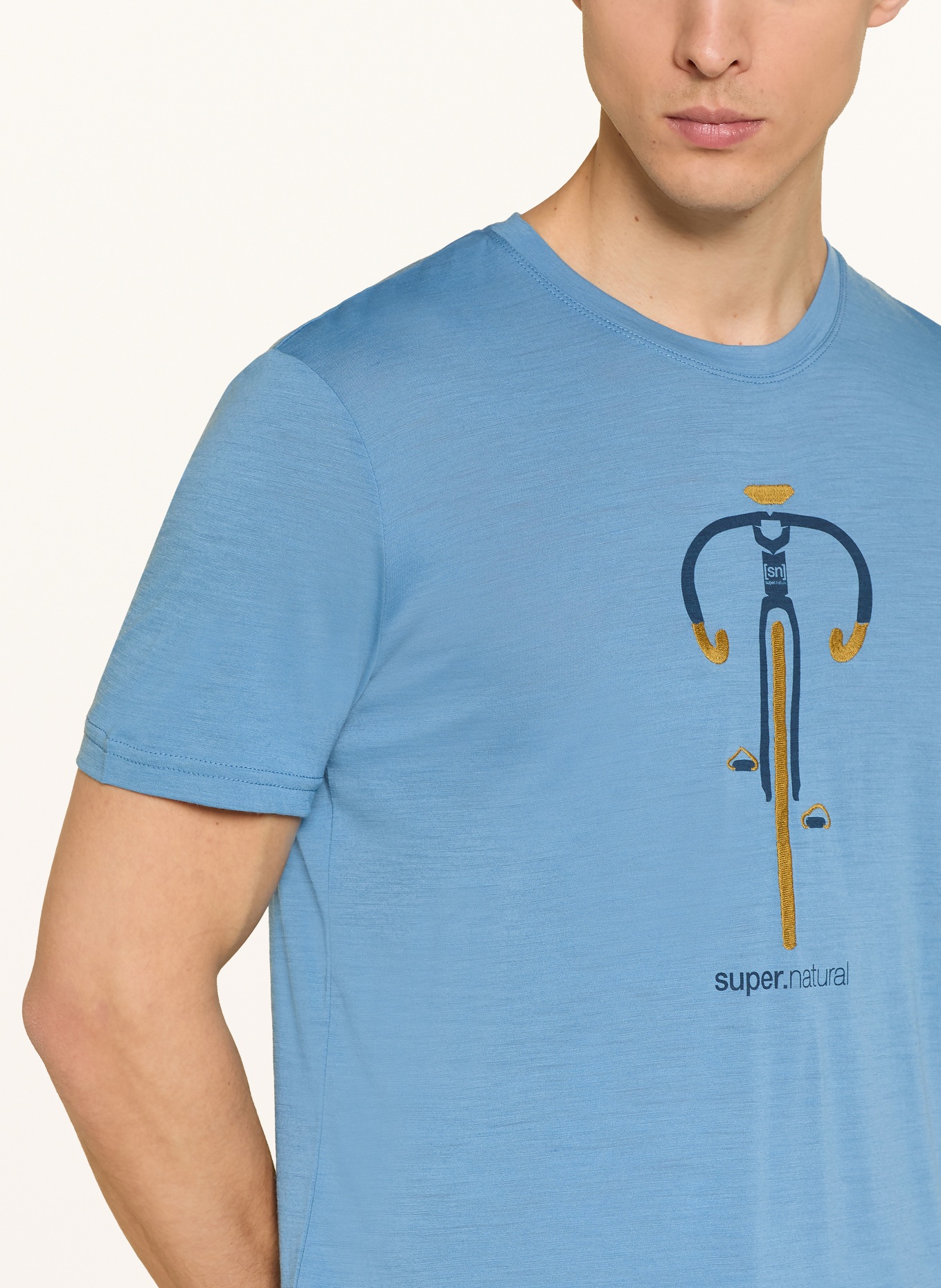 super.natural T-shirt VINTAGE BIKE z wełną merino: NIEBIESKI