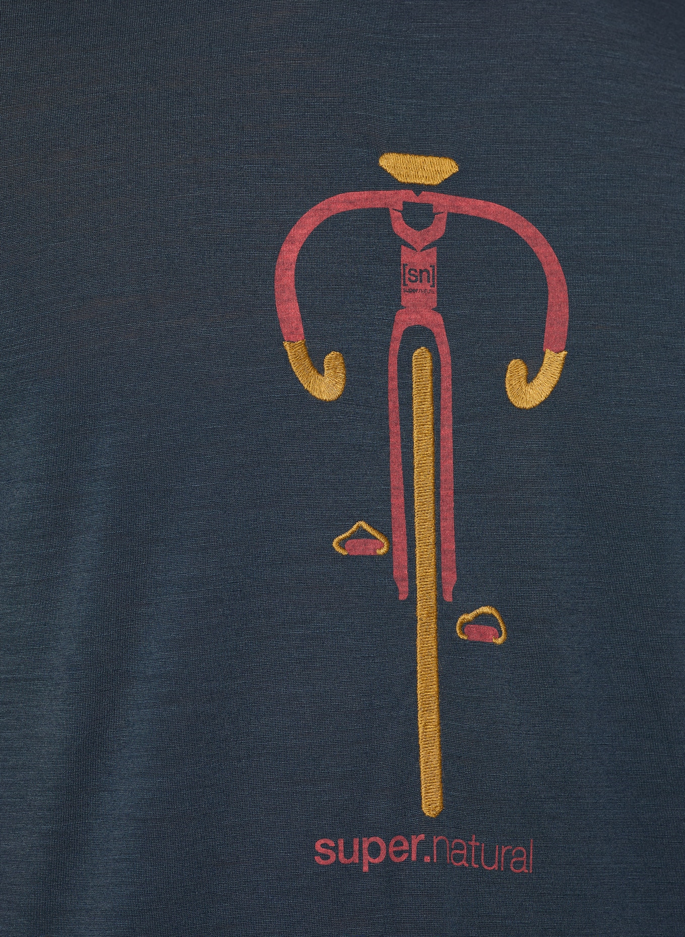 super.natural T-shirt VINTAGE BIKE z wełną merino: GRANATOWY / CIEMNOCZERWONY / CIEMNOŻÓŁTY