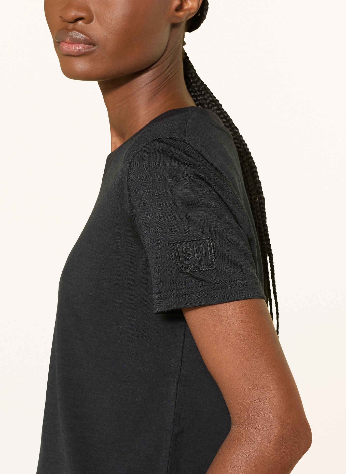 super.natural T-Shirt CASUAL RIB: SCHWARZ