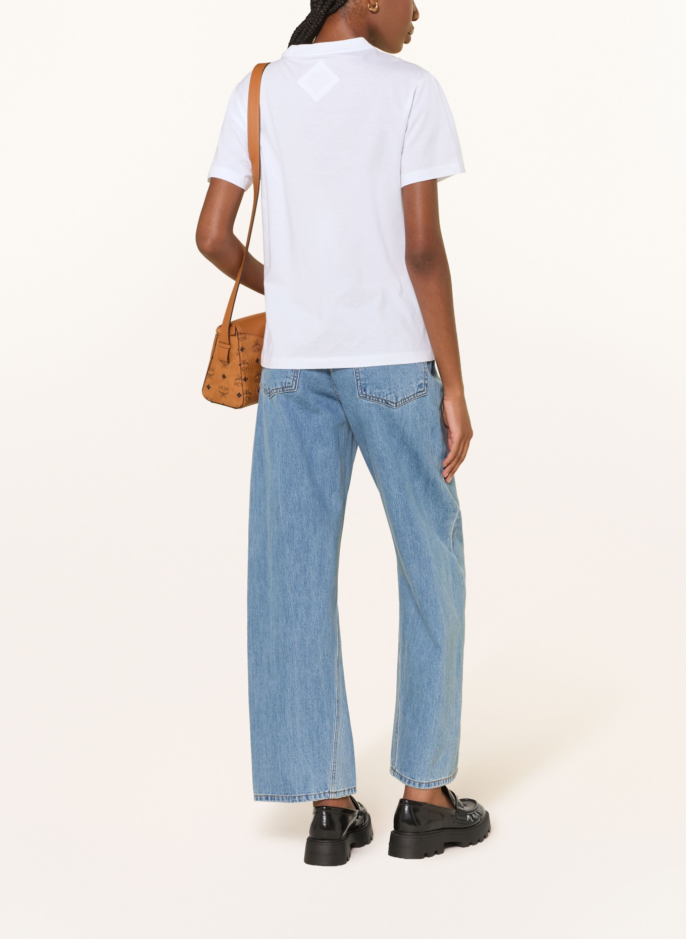 MCM Koszulka z nitami: BIAŁY / SREBRNY / CZARNY