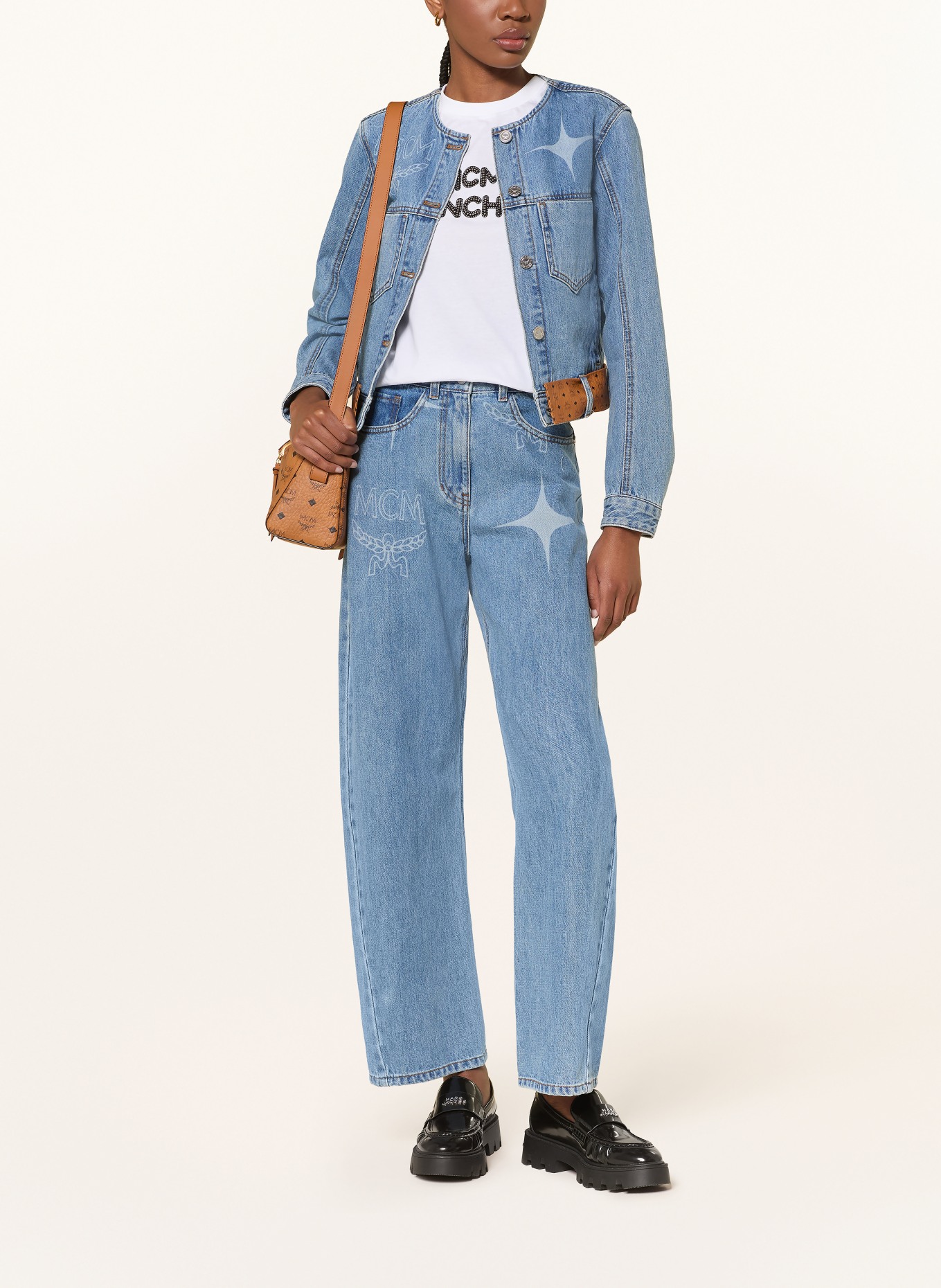 MCM Džíny s širokými nohavicemi: 1H LIGHT DENIM