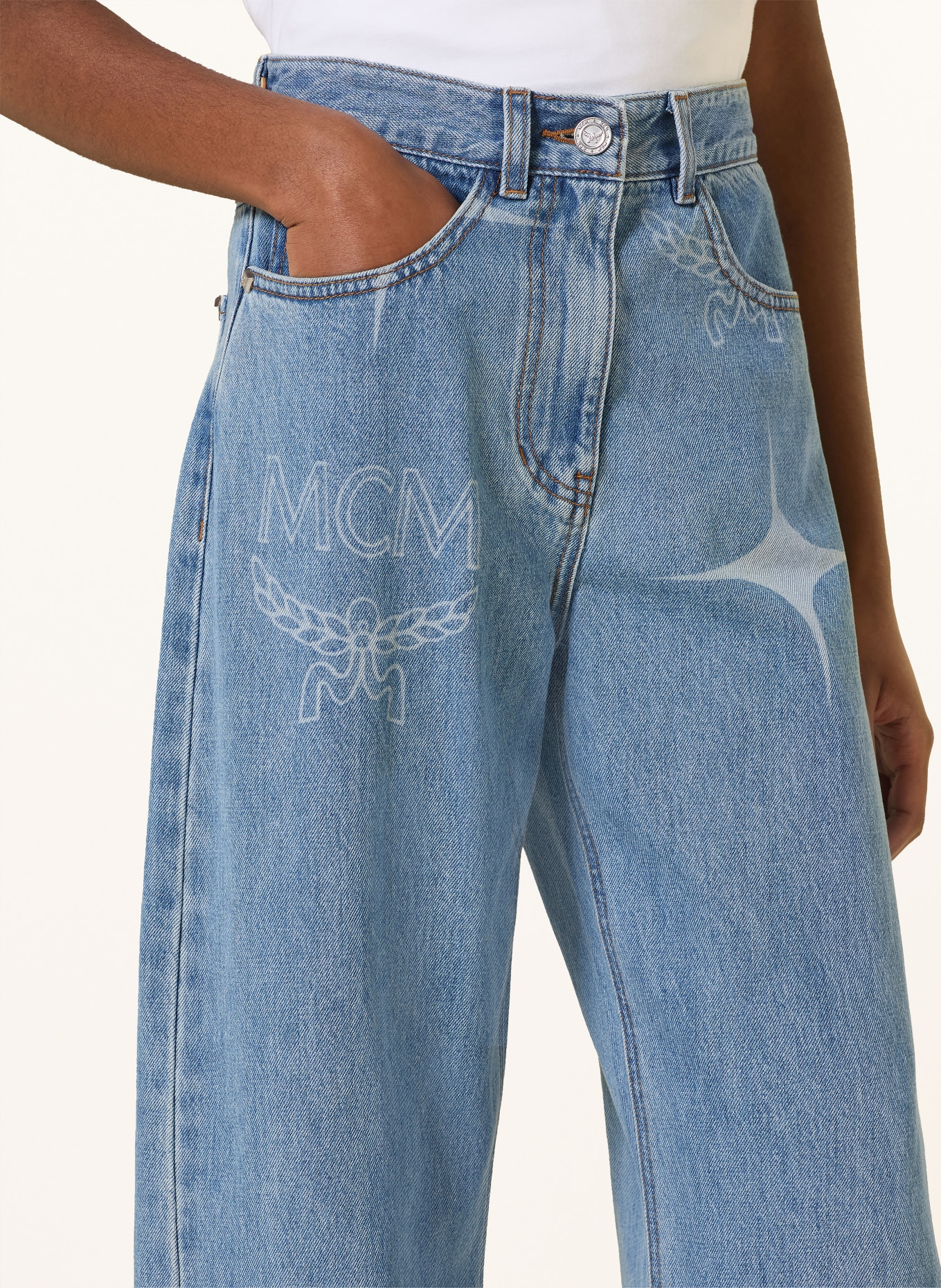 MCM Džíny s širokými nohavicemi: 1H LIGHT DENIM
