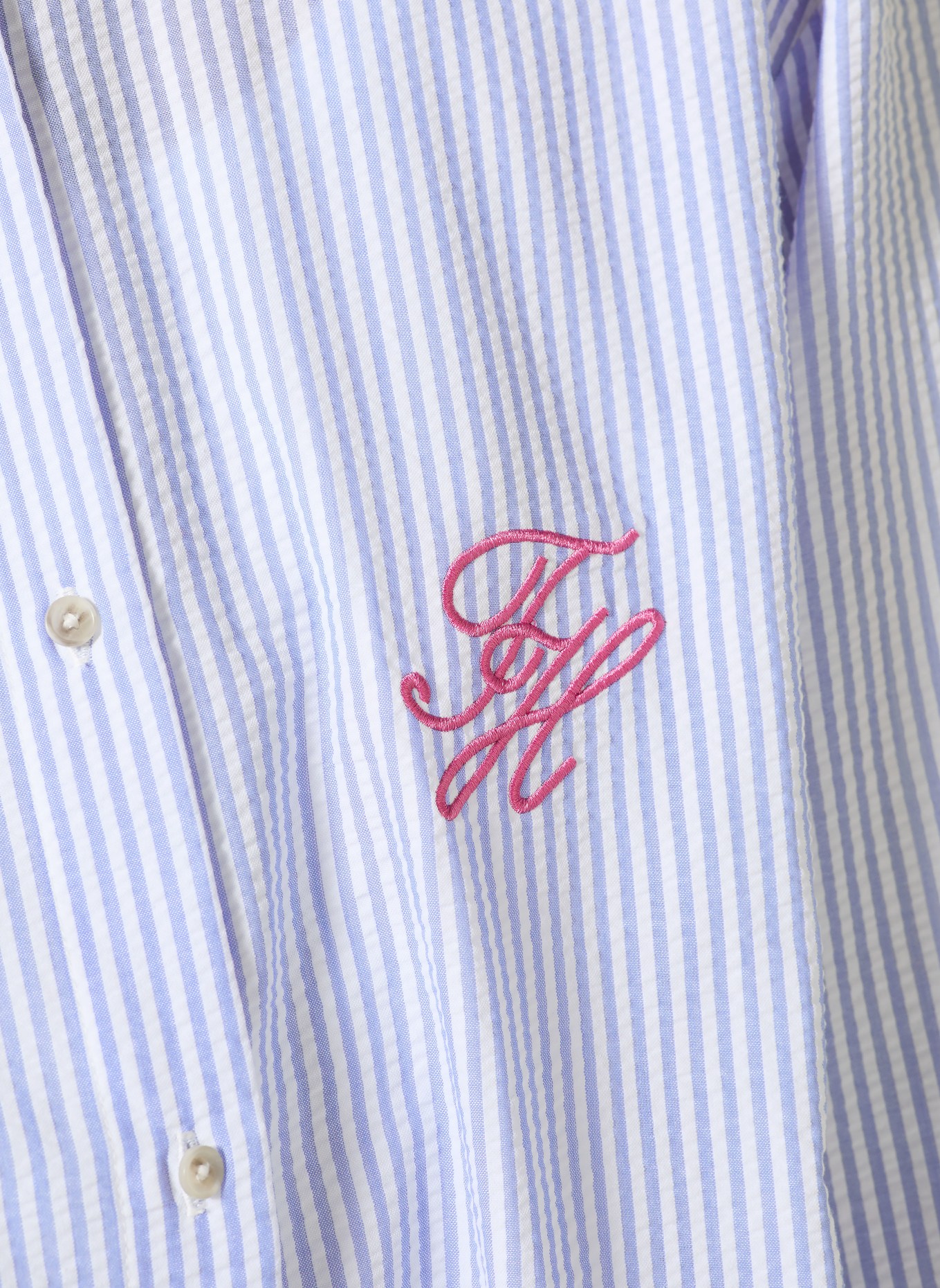 TOMMY HILFIGER overhemdblouse: LICHTBLAUW / ROZE / WIT