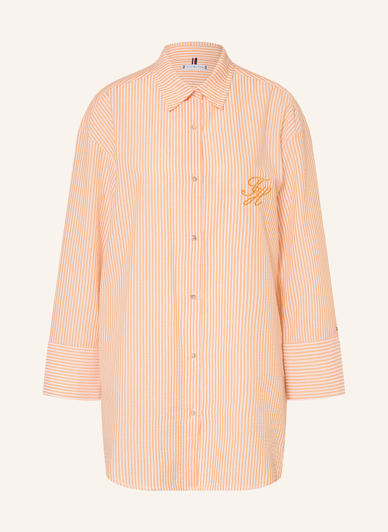 TOMMY HILFIGER košile: ORANŽOVÁ / BÍLÁ