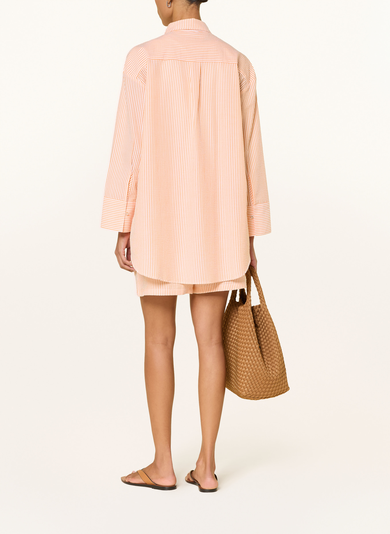 TOMMY HILFIGER košile: ORANŽOVÁ / BÍLÁ