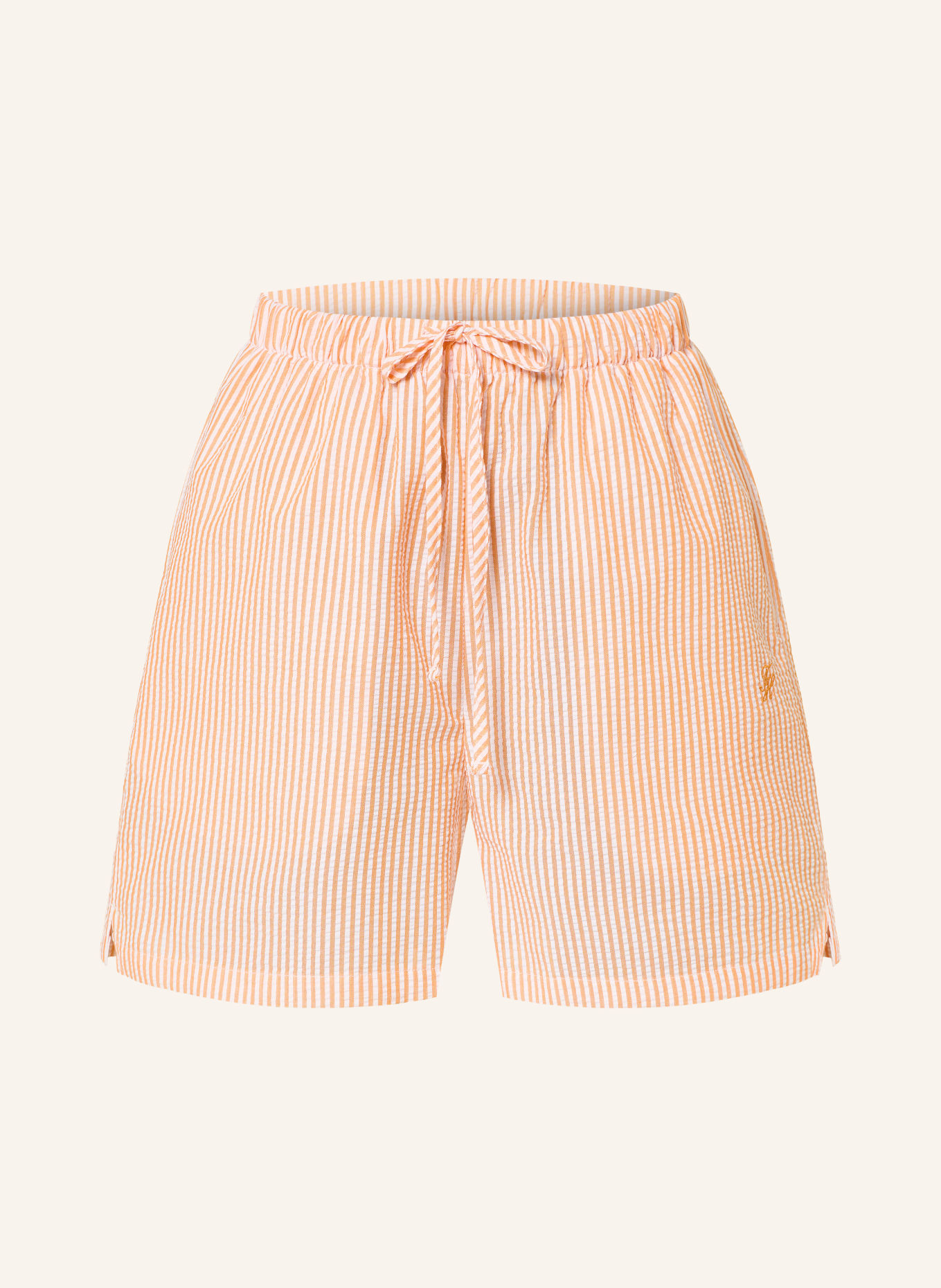 TOMMY HILFIGER Shorts: ORANGE / WHITE