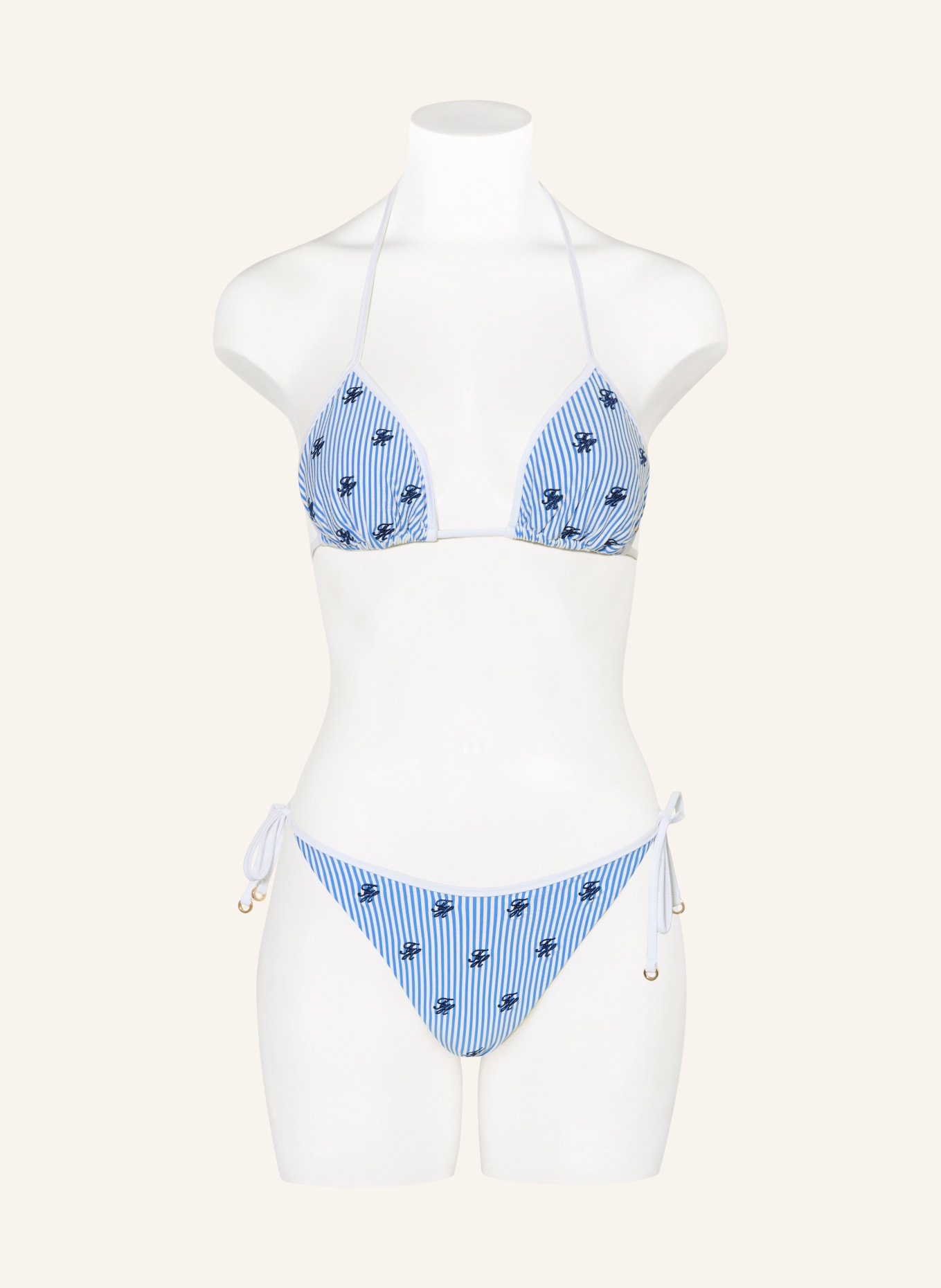 TOMMY HILFIGER Triangle bikini bottoms: BLUE / DARK BLUE / WHITE