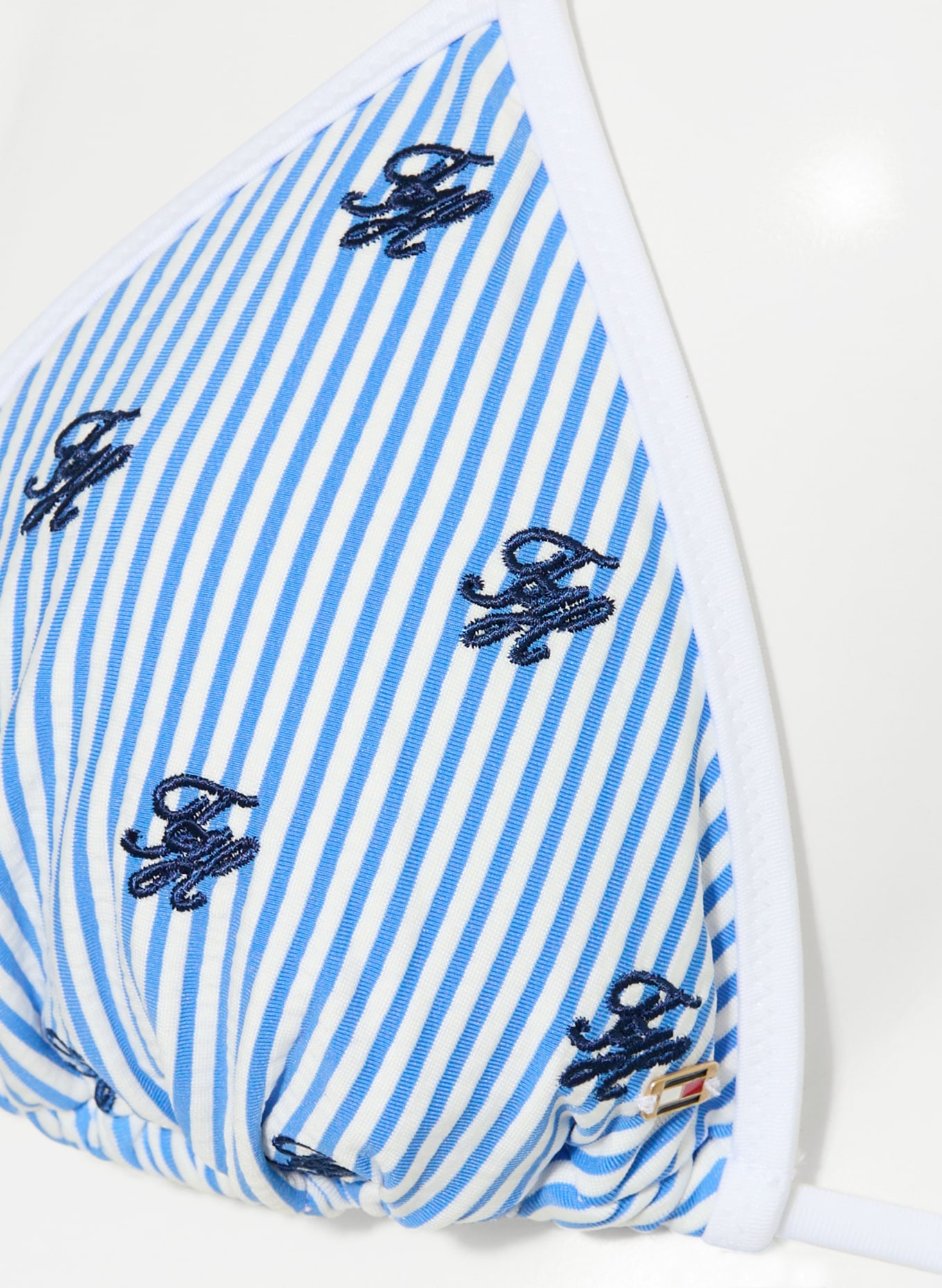 TOMMY HILFIGER Triangle bikini top: BLUE / DARK BLUE / WHITE