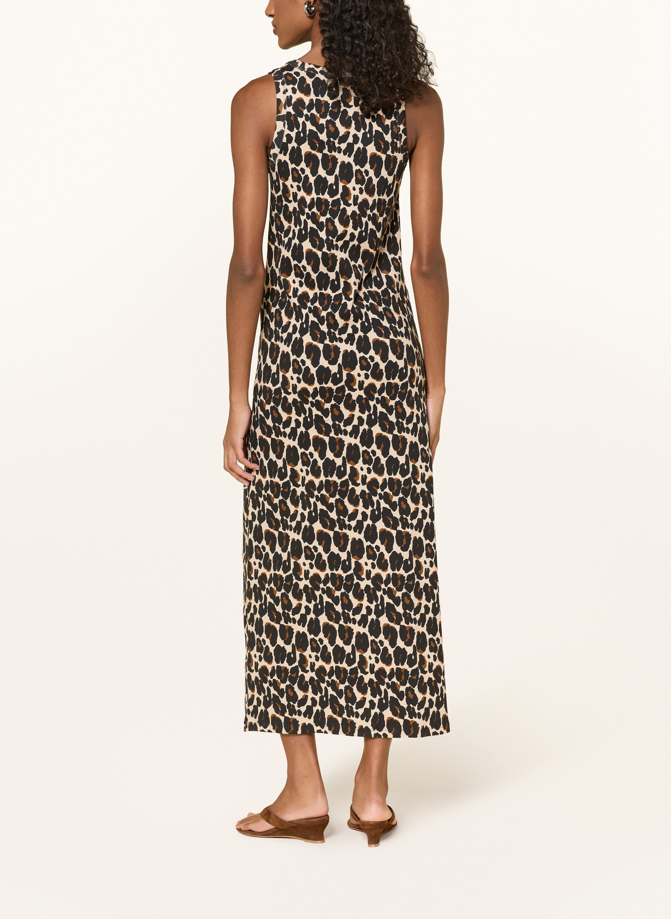 MAJESTIC FILATURES Robe en jersey: BEIGE / MARRON / NOIR