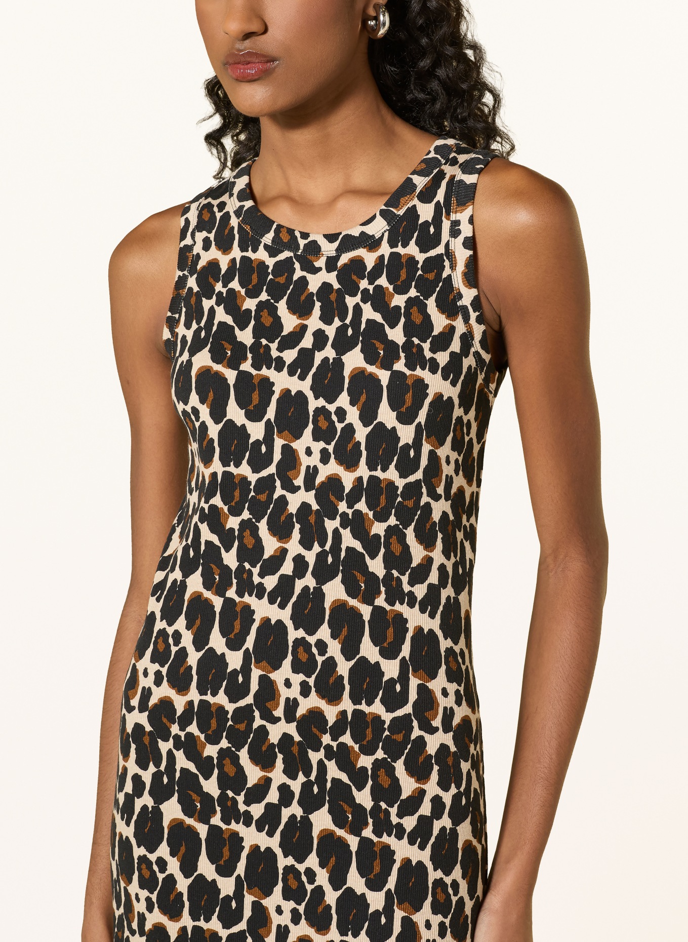 MAJESTIC FILATURES Robe en jersey: BEIGE / MARRON / NOIR