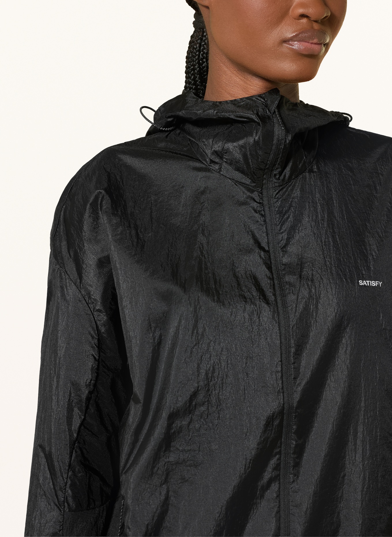 SATISFY Laufjacke PERTEX DIAMOND: SCHWARZ