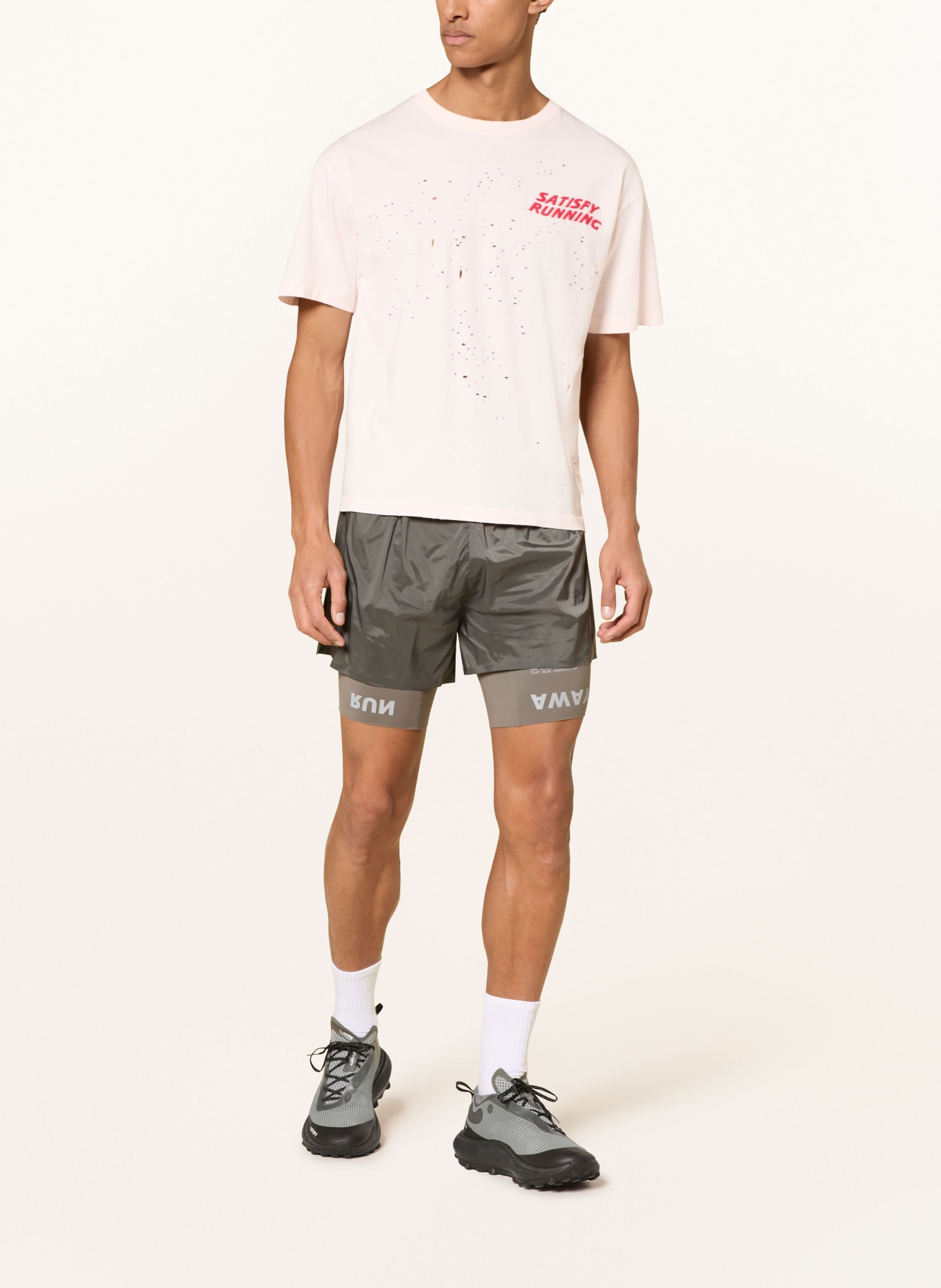 SATISFY T-shirt MOUTHTEC™: ROSE CLAIR / ROUGE FONCÉ