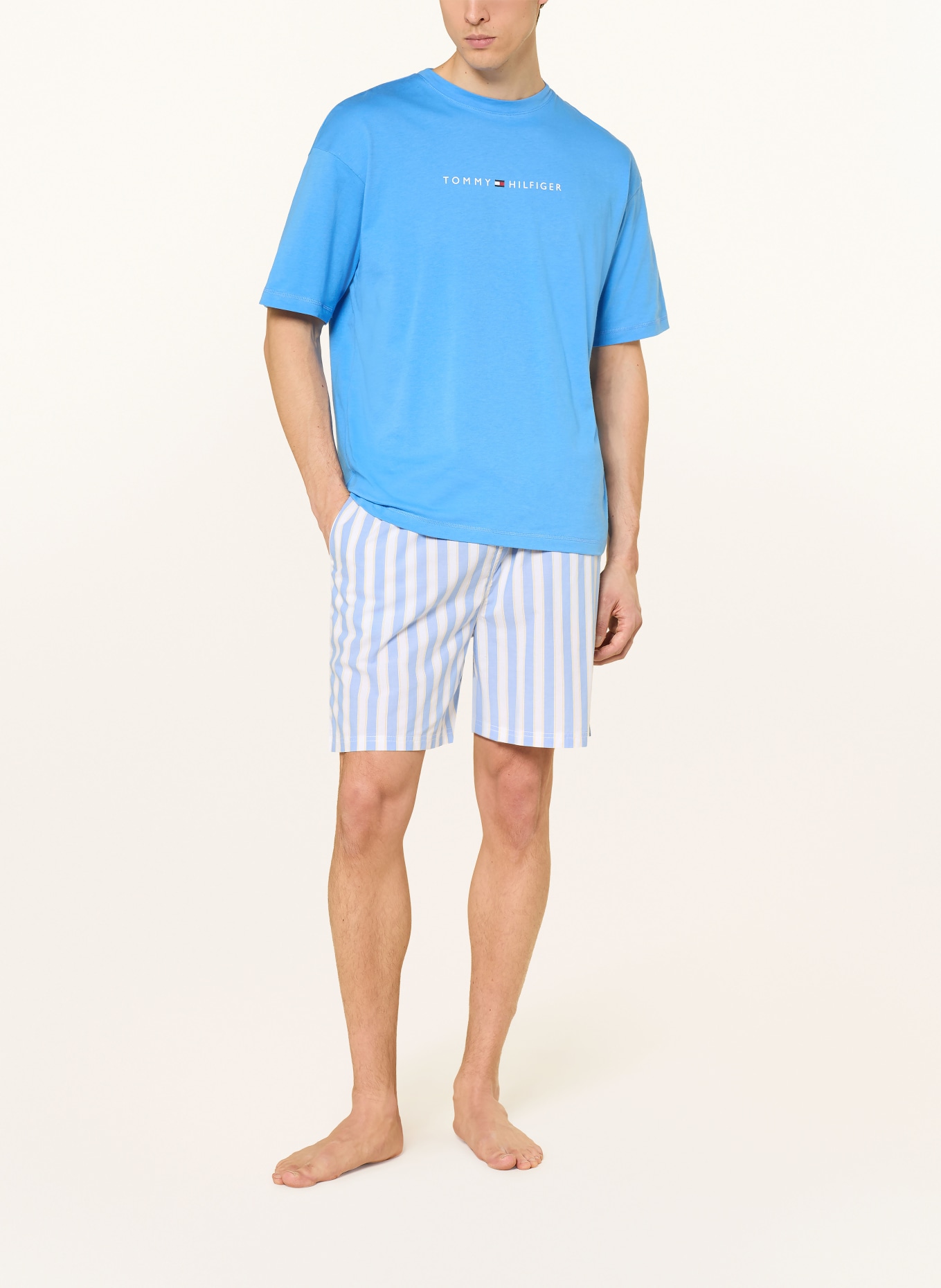 TOMMY HILFIGER Sleep shorts: LIGHT BLUE / YELLOW / WHITE