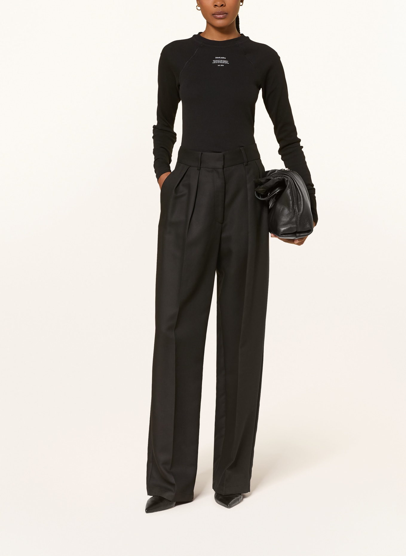 black palms long-sleeved shirt: BLACK