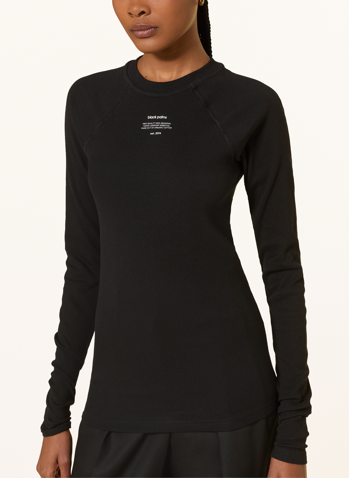 black palms long-sleeved shirt: BLACK