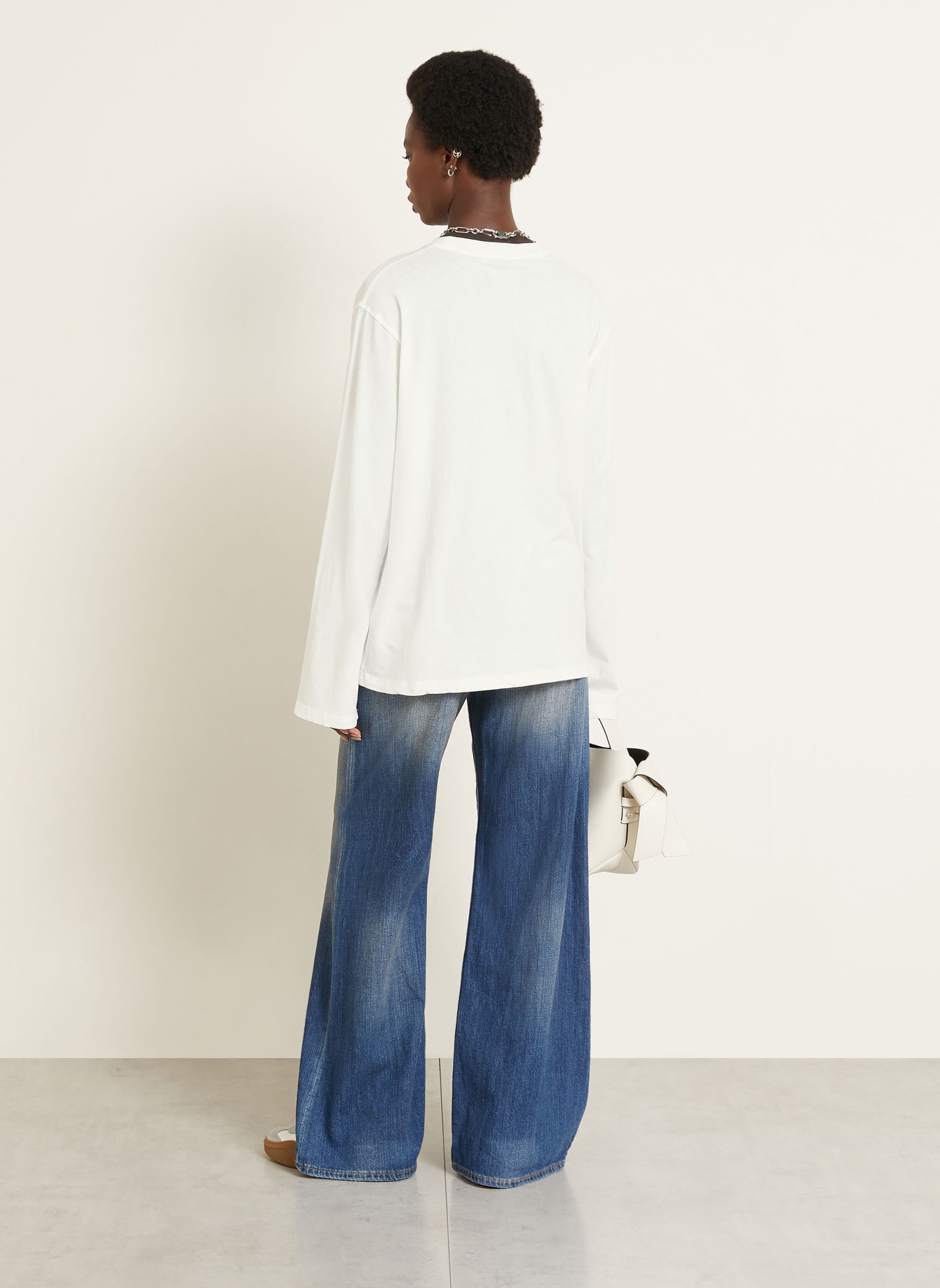 Acne Studios Longsleeve: WEISS / GRAU