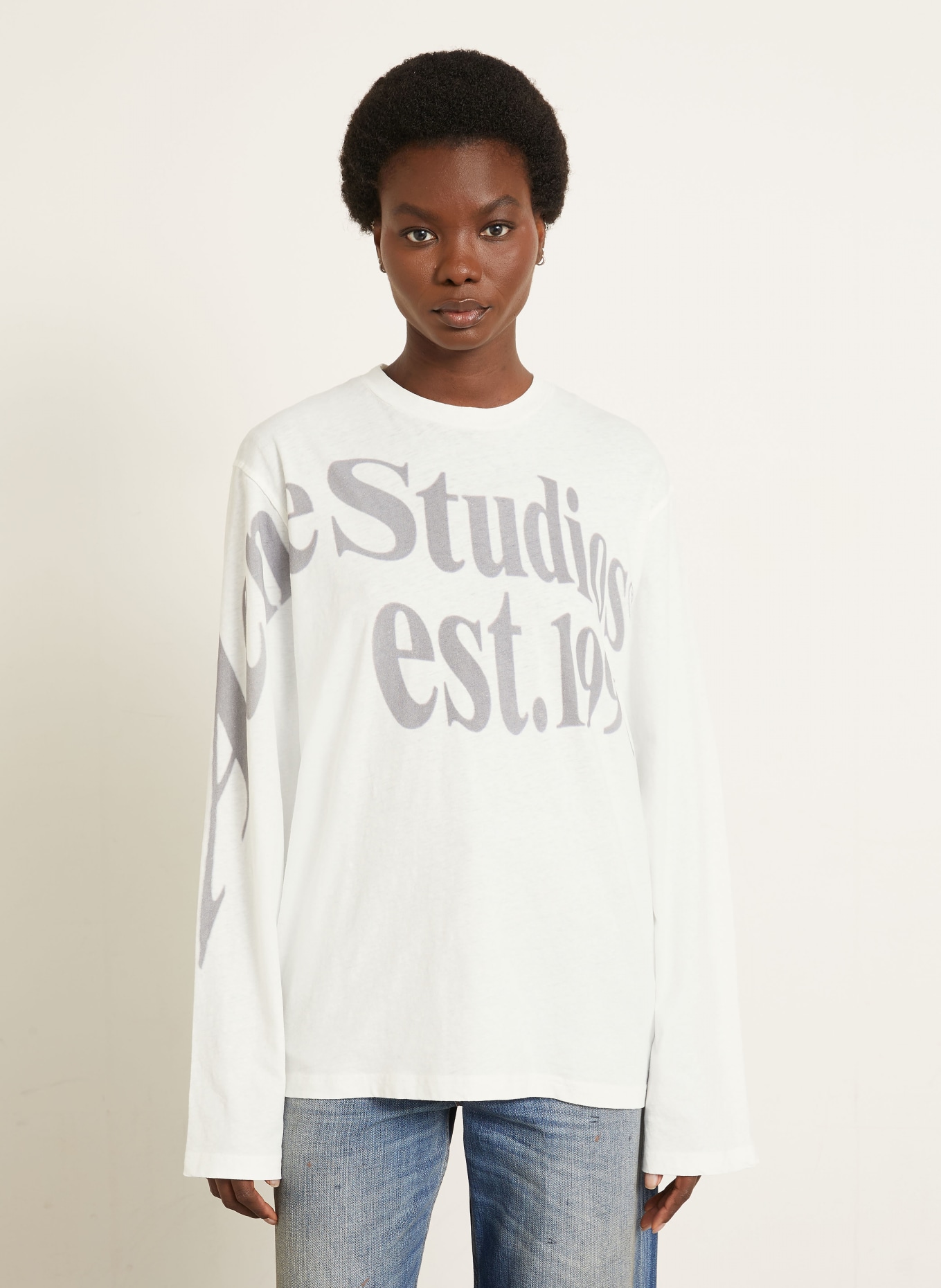 Acne Studios Longsleeve: WEISS / GRAU