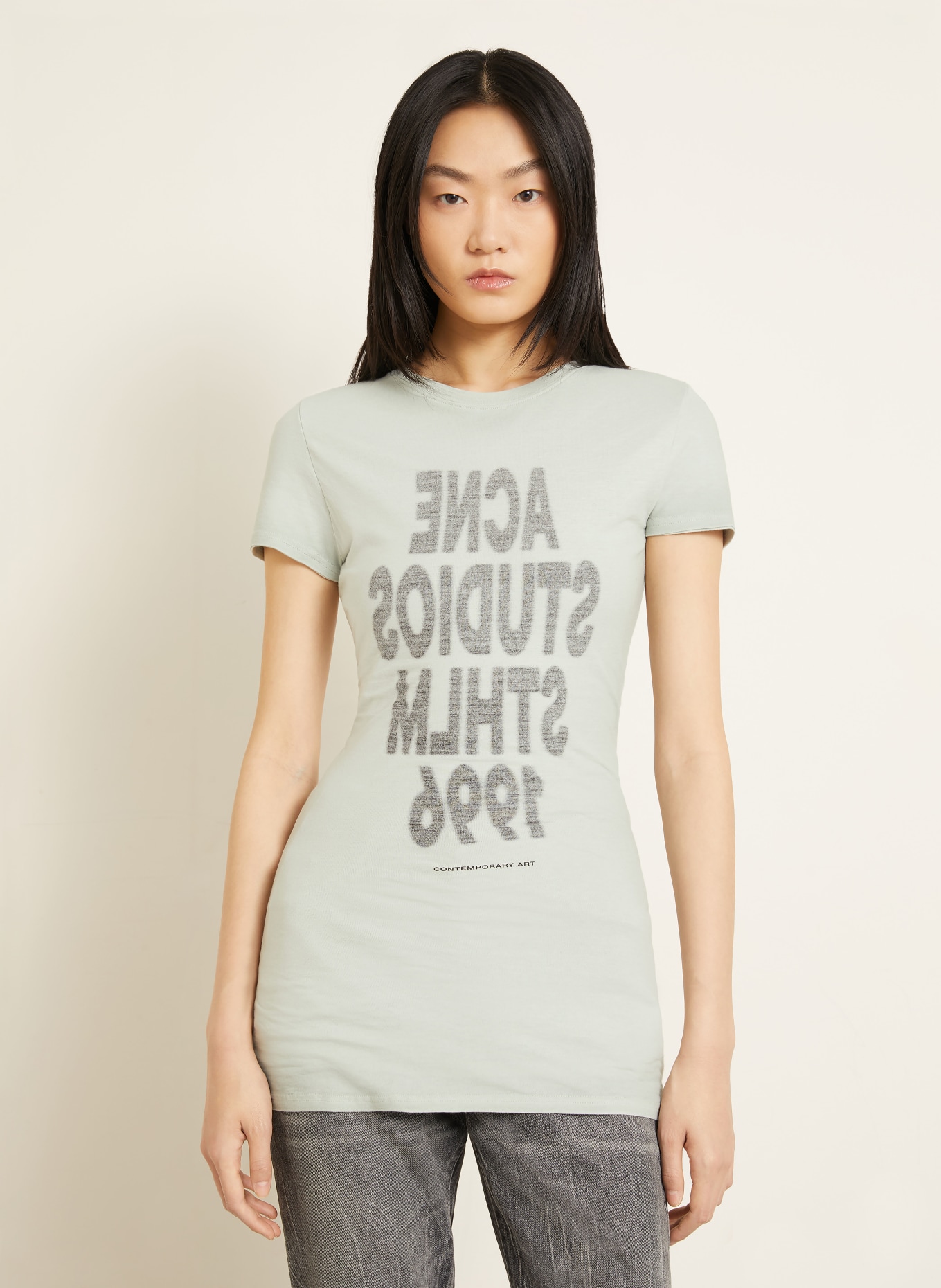 Acne Studios Koszulka: JASNOZIELONY / CZARNY