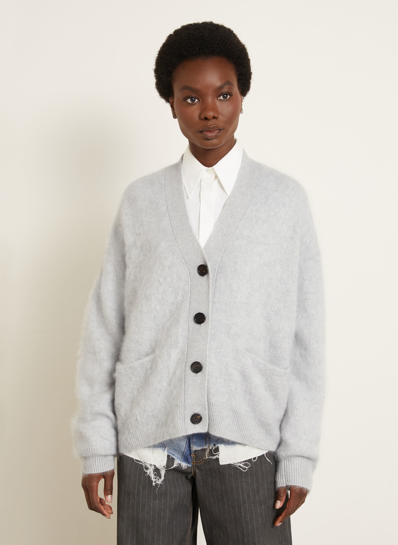 Acne Studios Cashmere cardigan: LIGHT GRAY