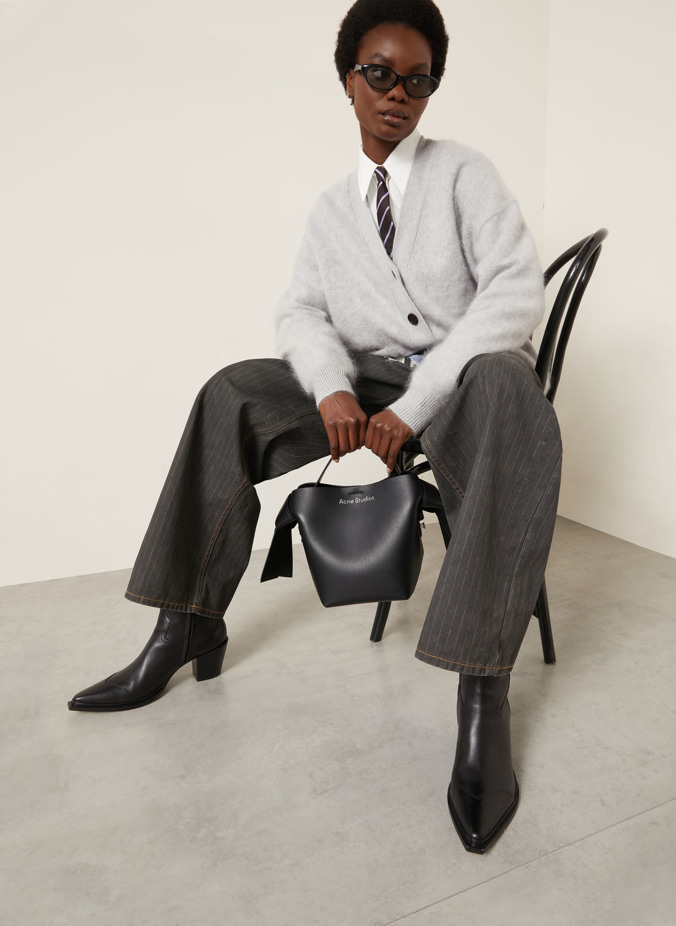 Acne Studios Cashmere cardigan: LIGHT GRAY