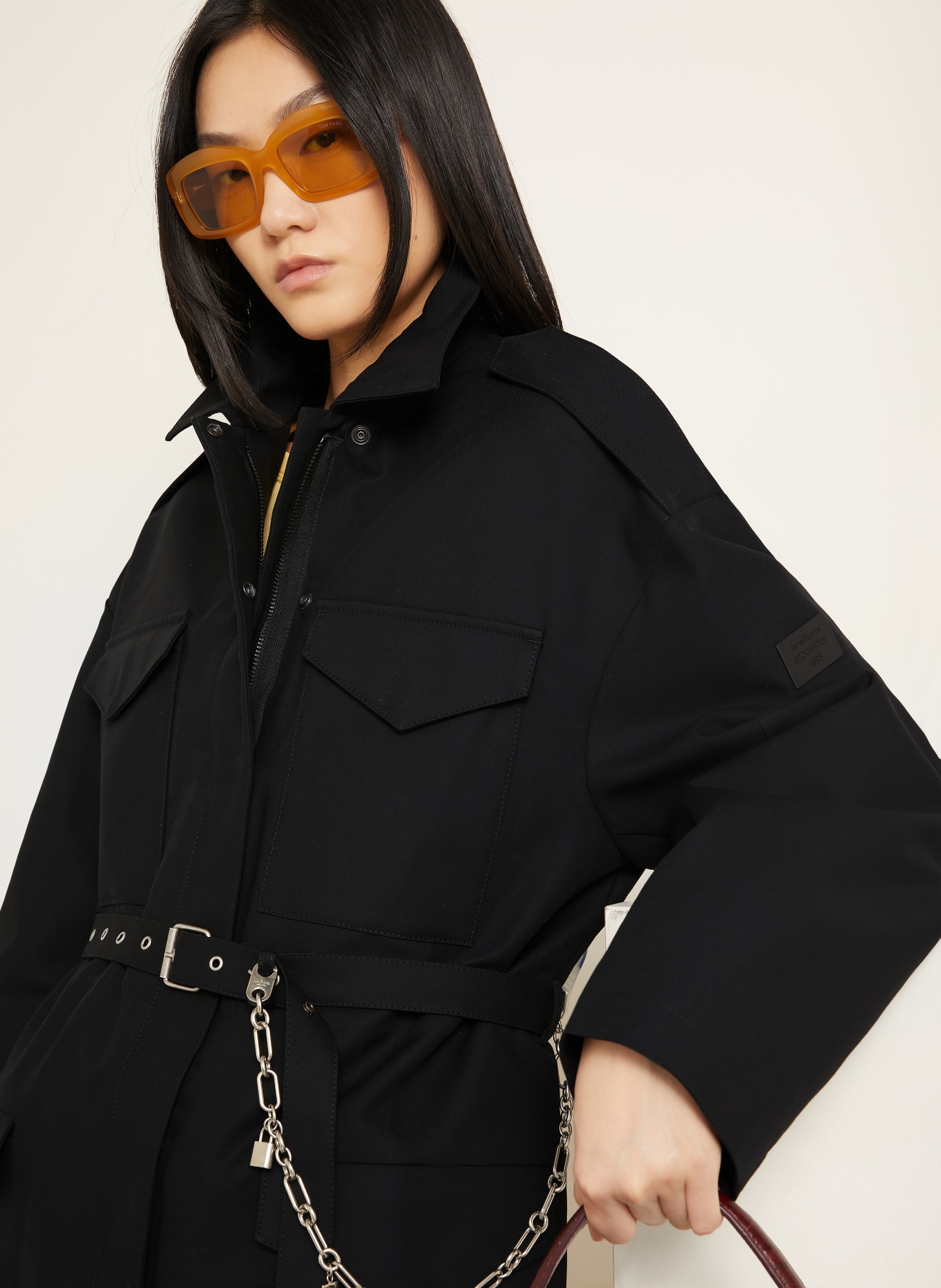 Acne Studios Veste de travail: NOIR