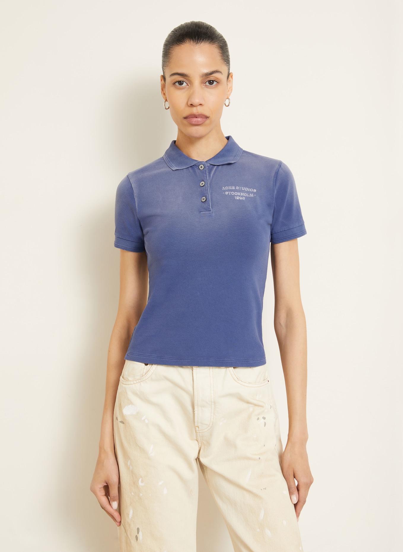 Acne Studios Polo en piqué: BLEU