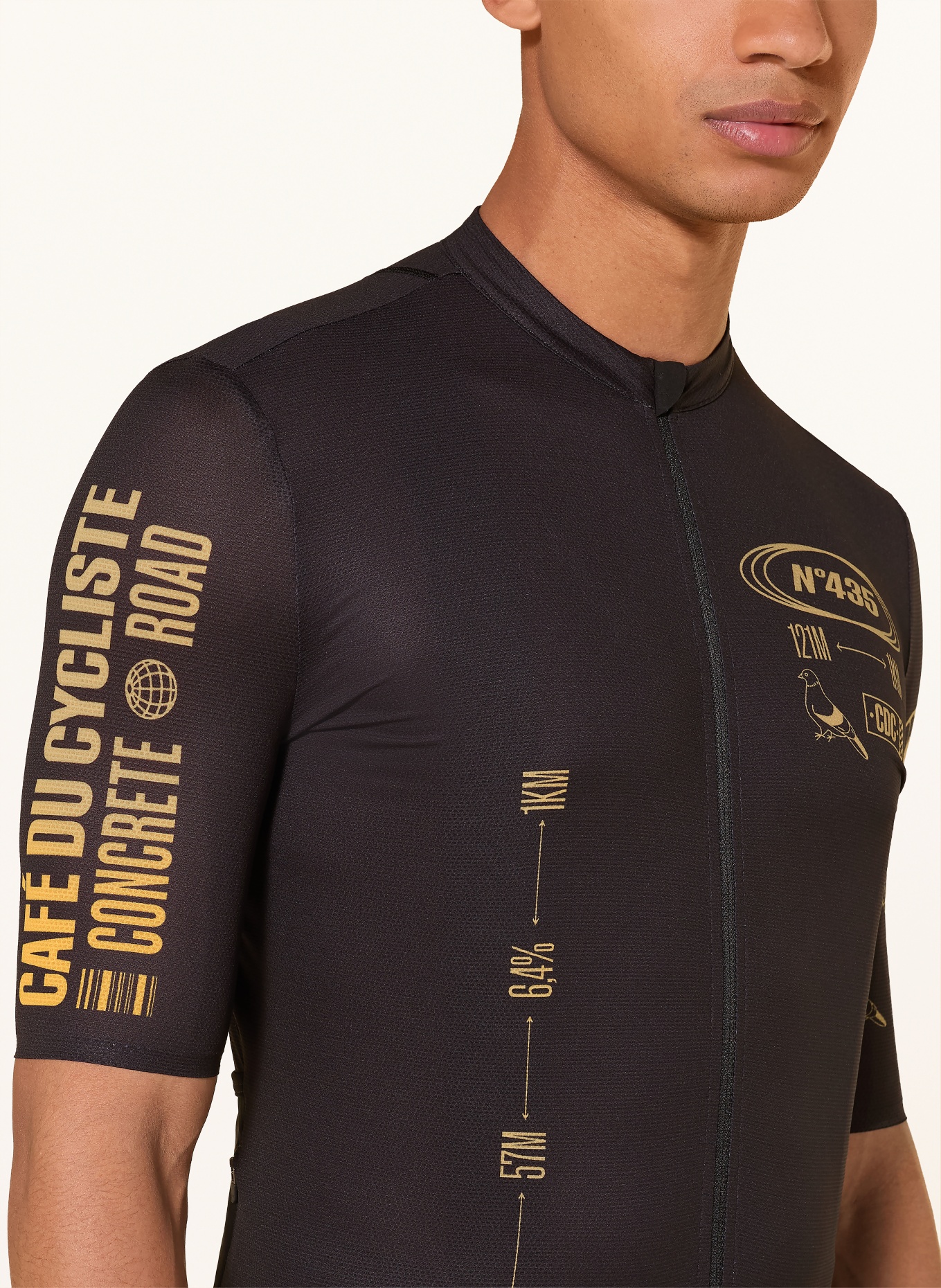 CAFÉ DU CYCLISTE Fietsshirt PARIS: ZWART / DONKERGEEL