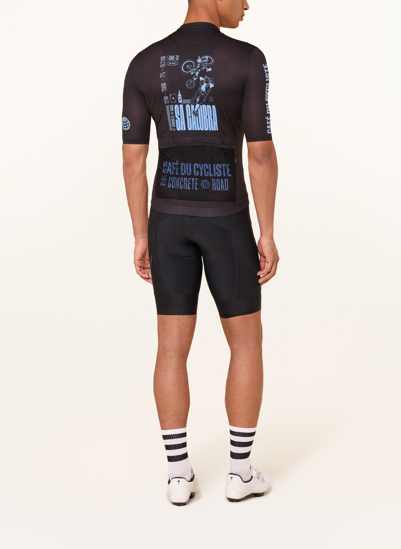 CAFÉ DU CYCLISTE Radtrikot SA CALOBRA: SCHWARZ / BLAU