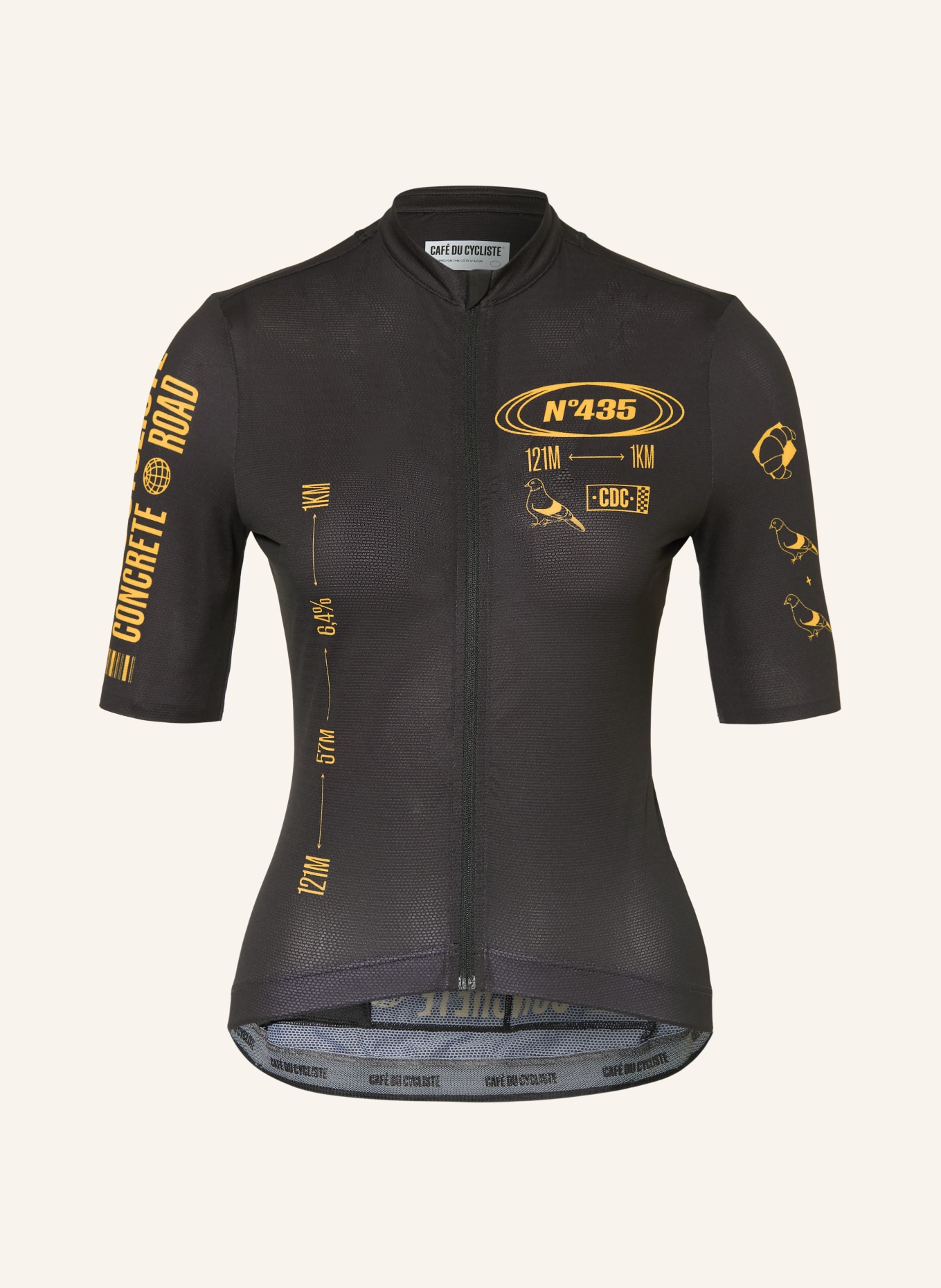 CAFÉ DU CYCLISTE Fietsshirt PARIS: ZWART / GEEL