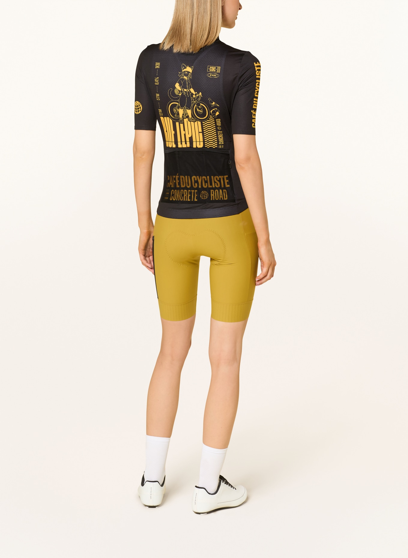 CAFÉ DU CYCLISTE Fietsshirt PARIS: ZWART / GEEL