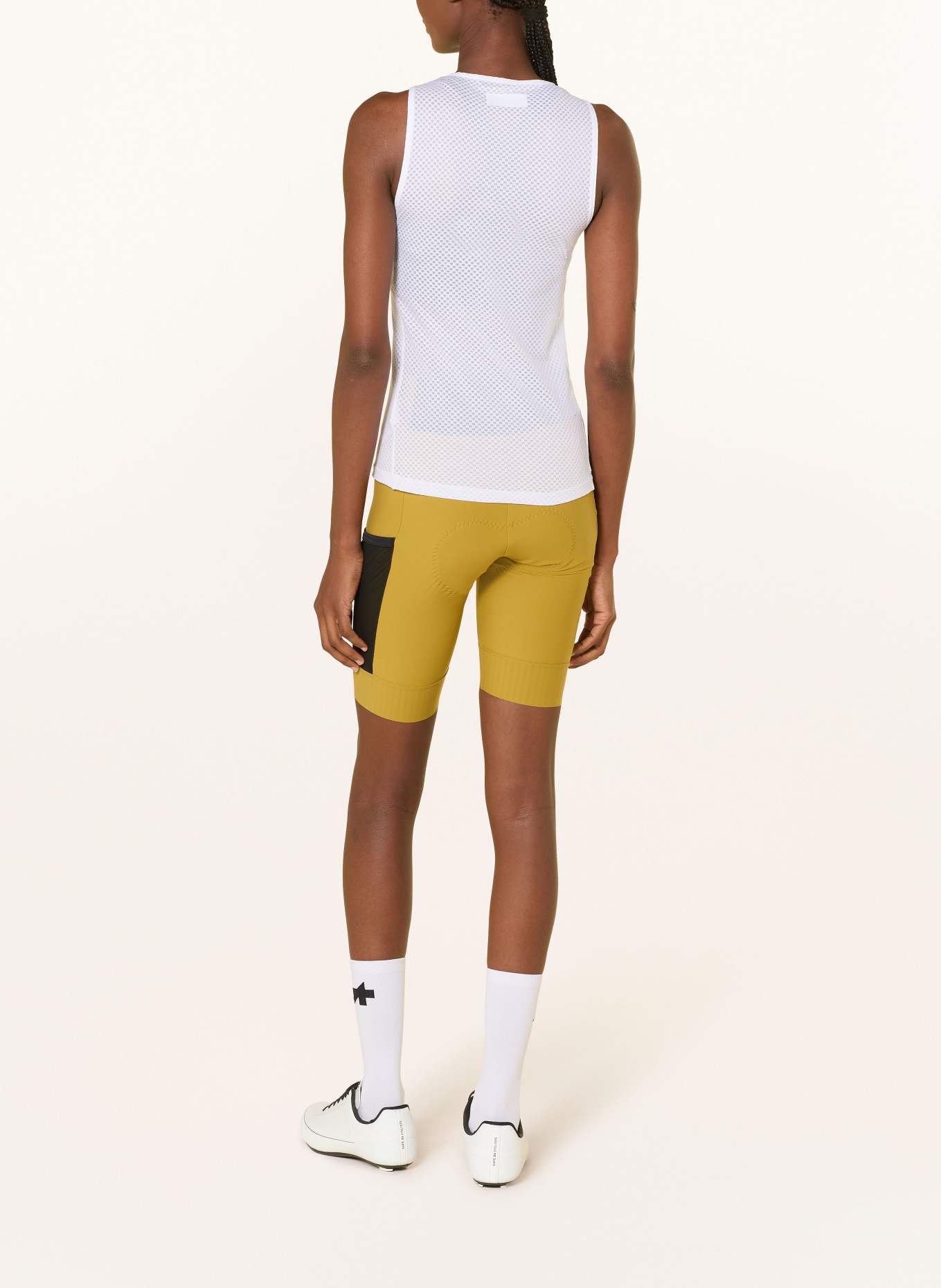 CAFÉ DU CYCLISTE Cykelshorts ELSA med vadderad insats: MÖRKGUL / SVART