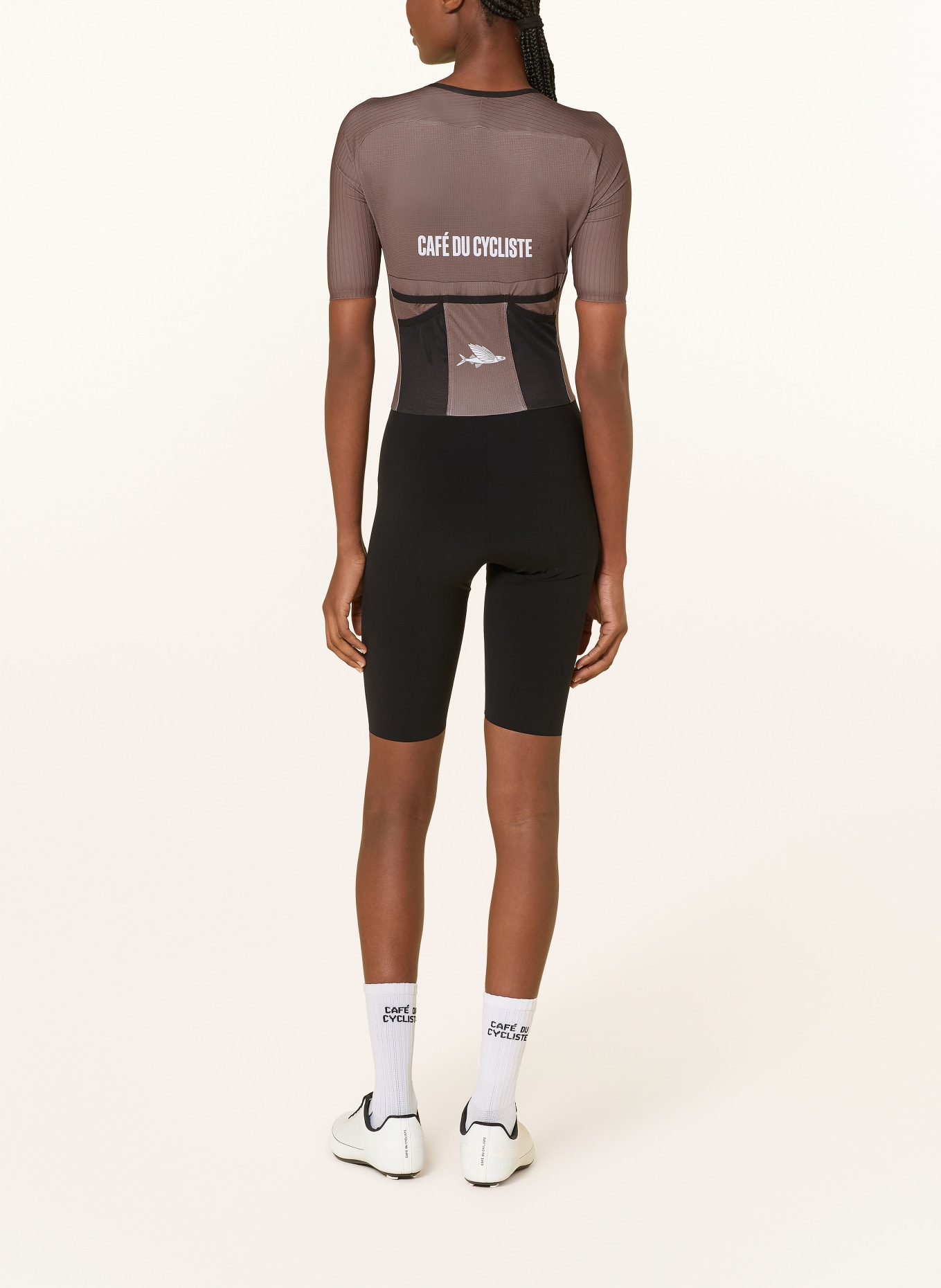 CAFÉ DU CYCLISTE Speedsuit CERISE met gewatteerd inzetstuk: OLIJF / ZWART